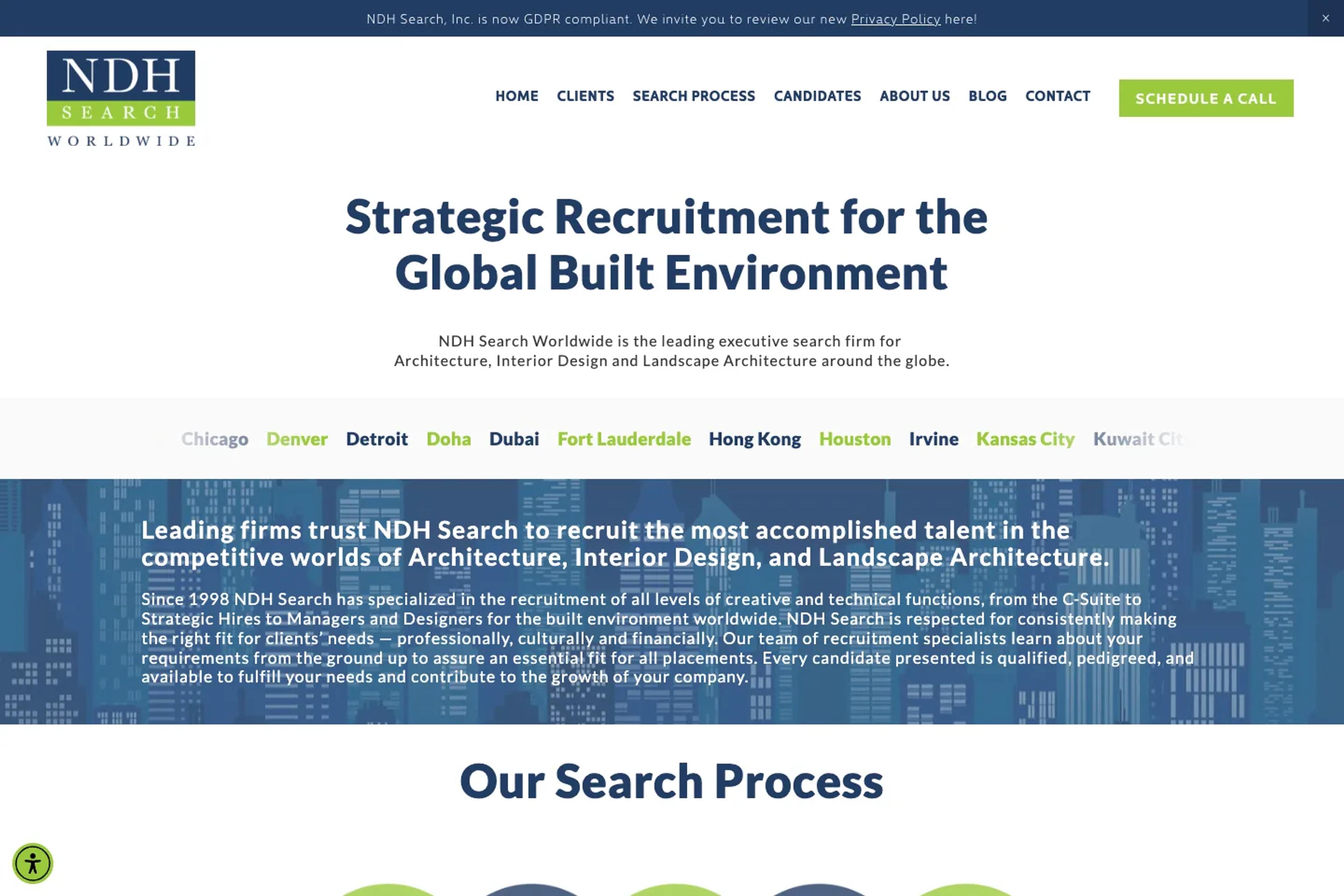 NDH Search website homepage