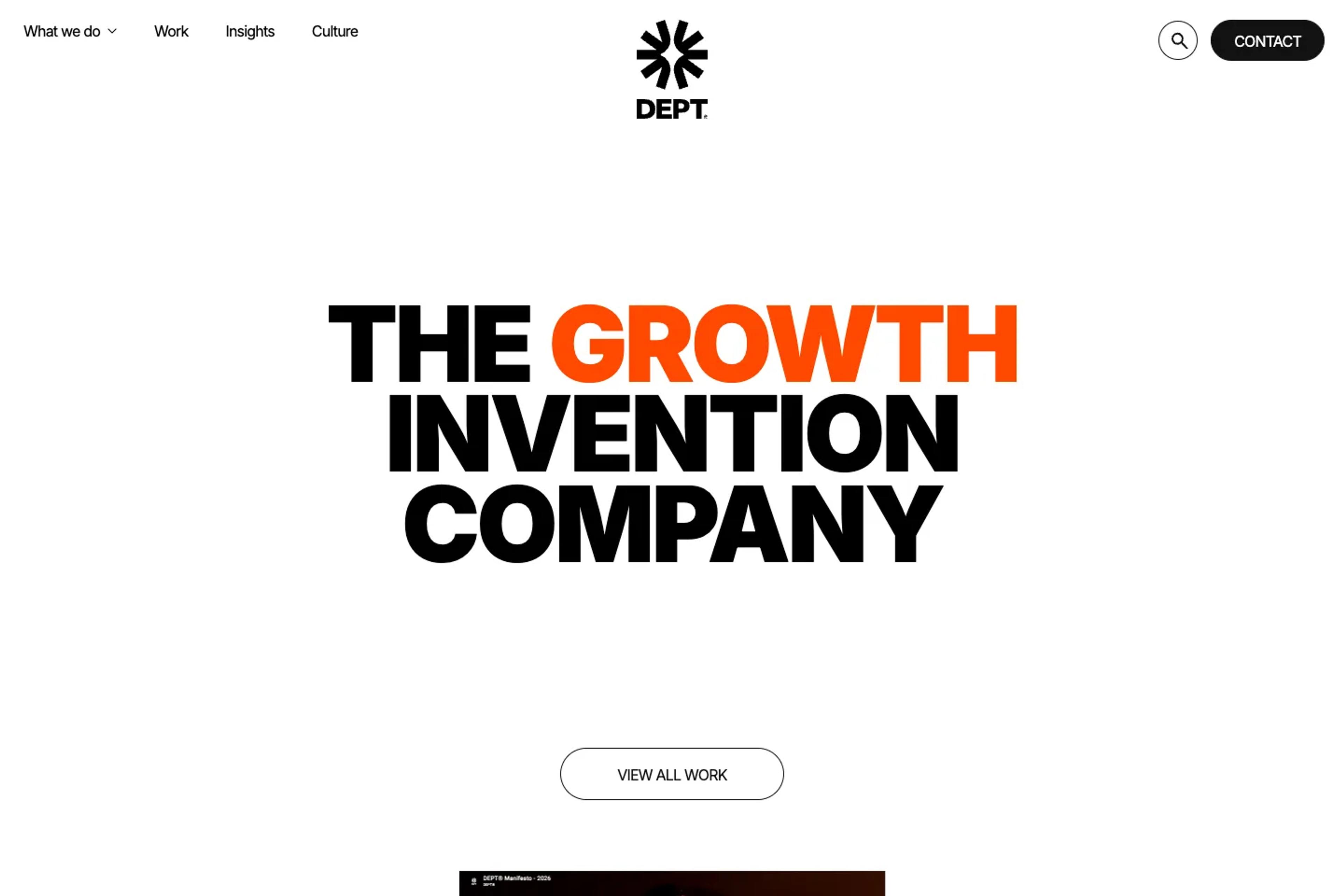 DEPT website homepage
