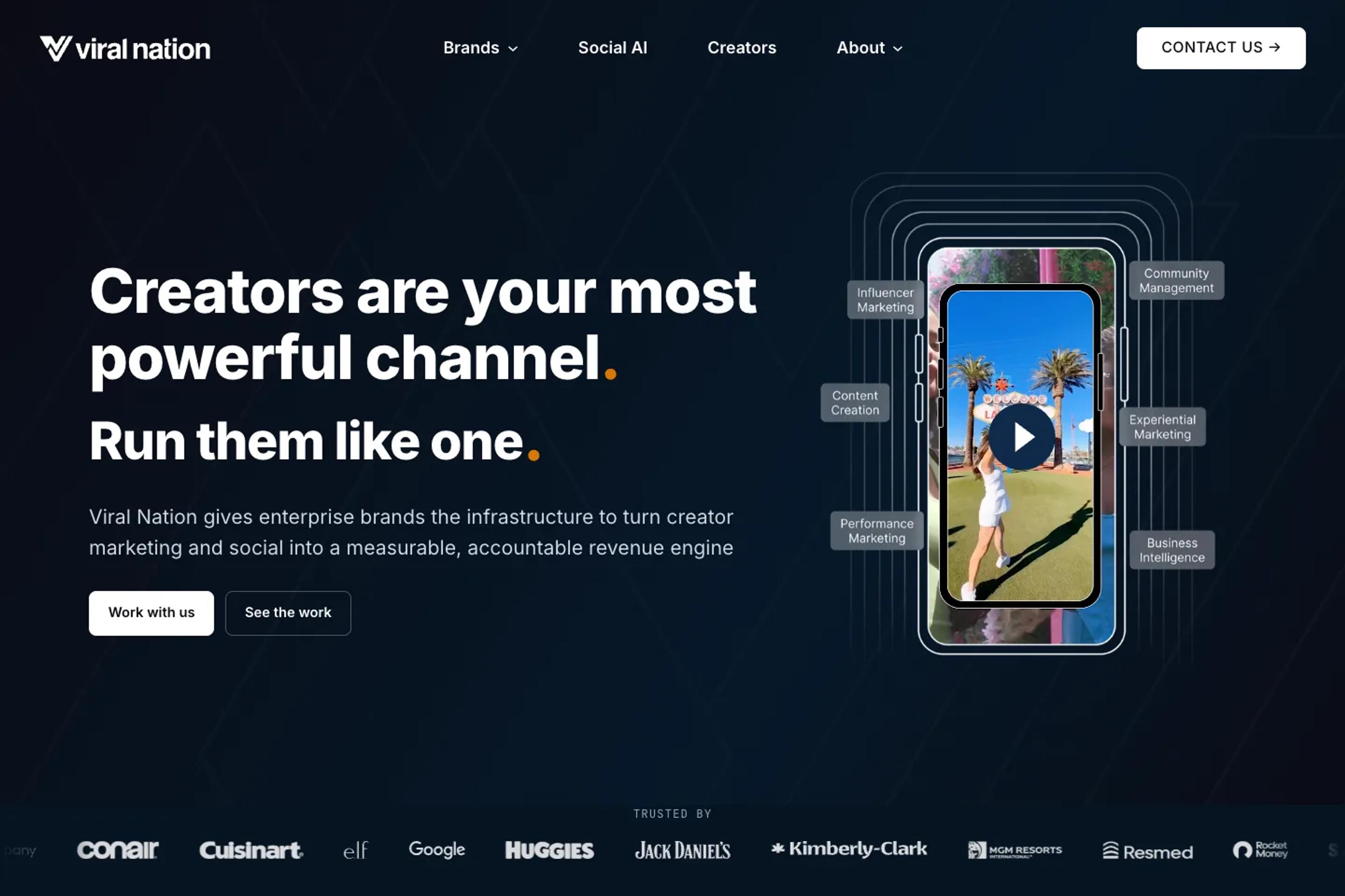 Viral Nation website homepage