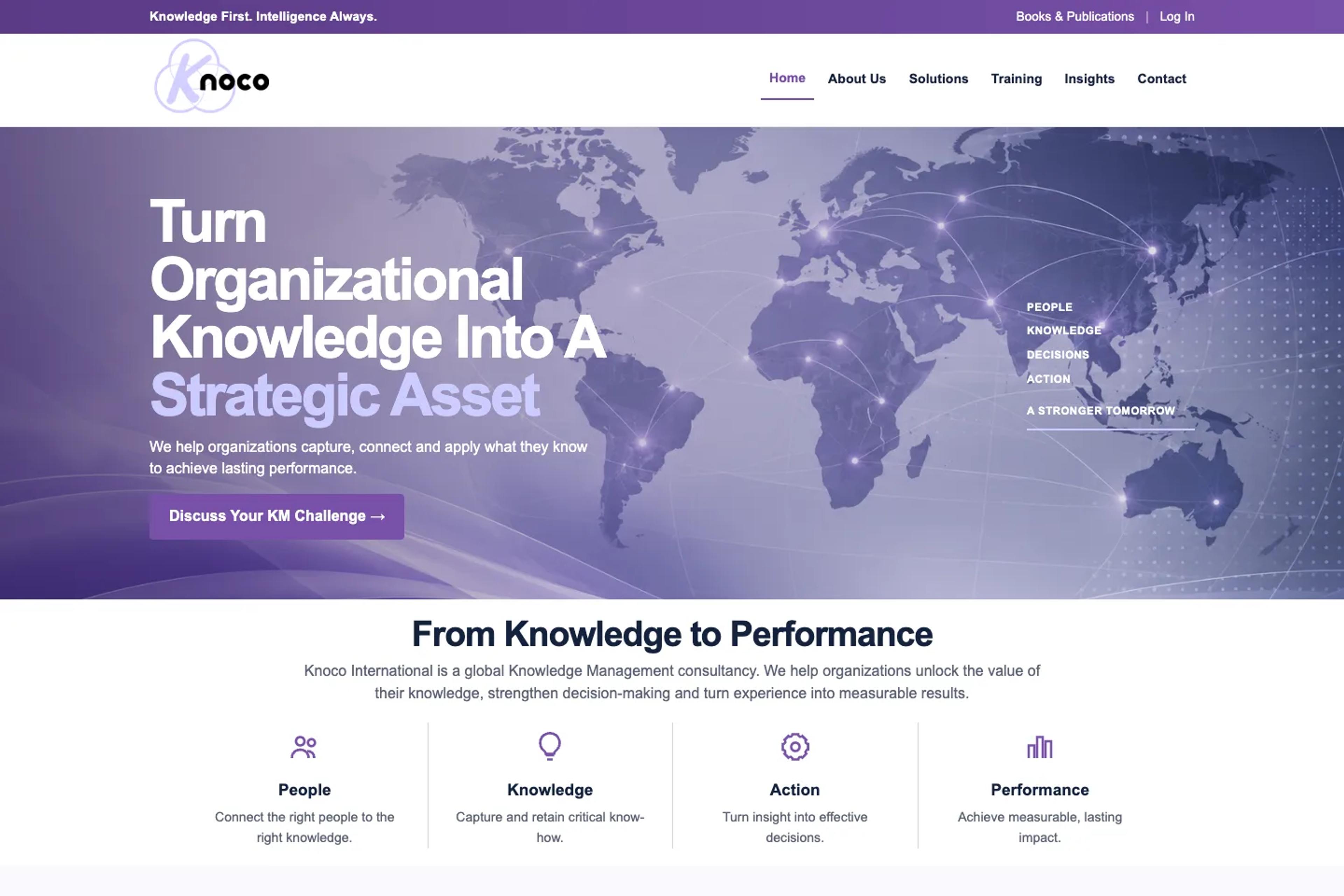 Knoco International website homepage