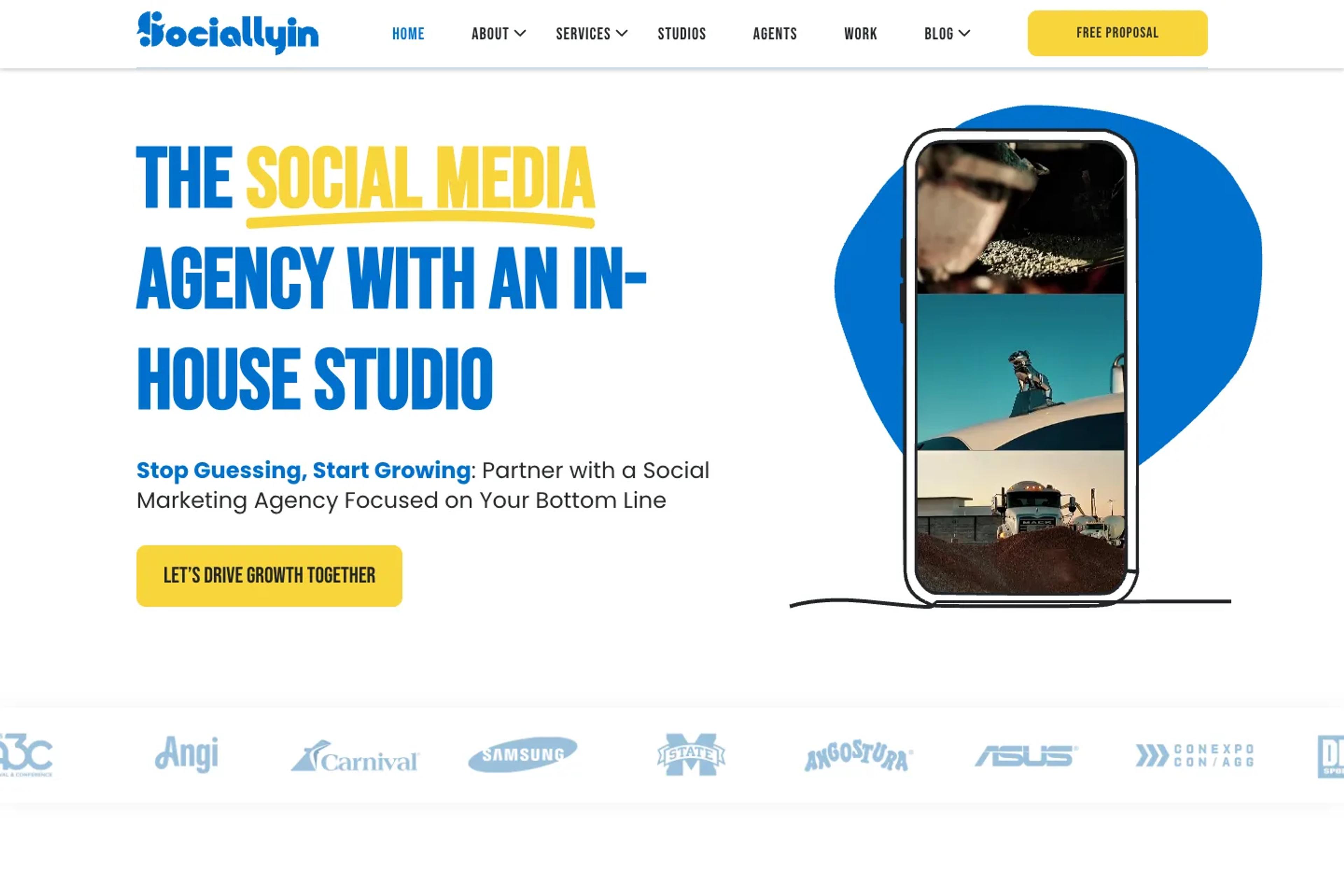 SociallyIn website homepage