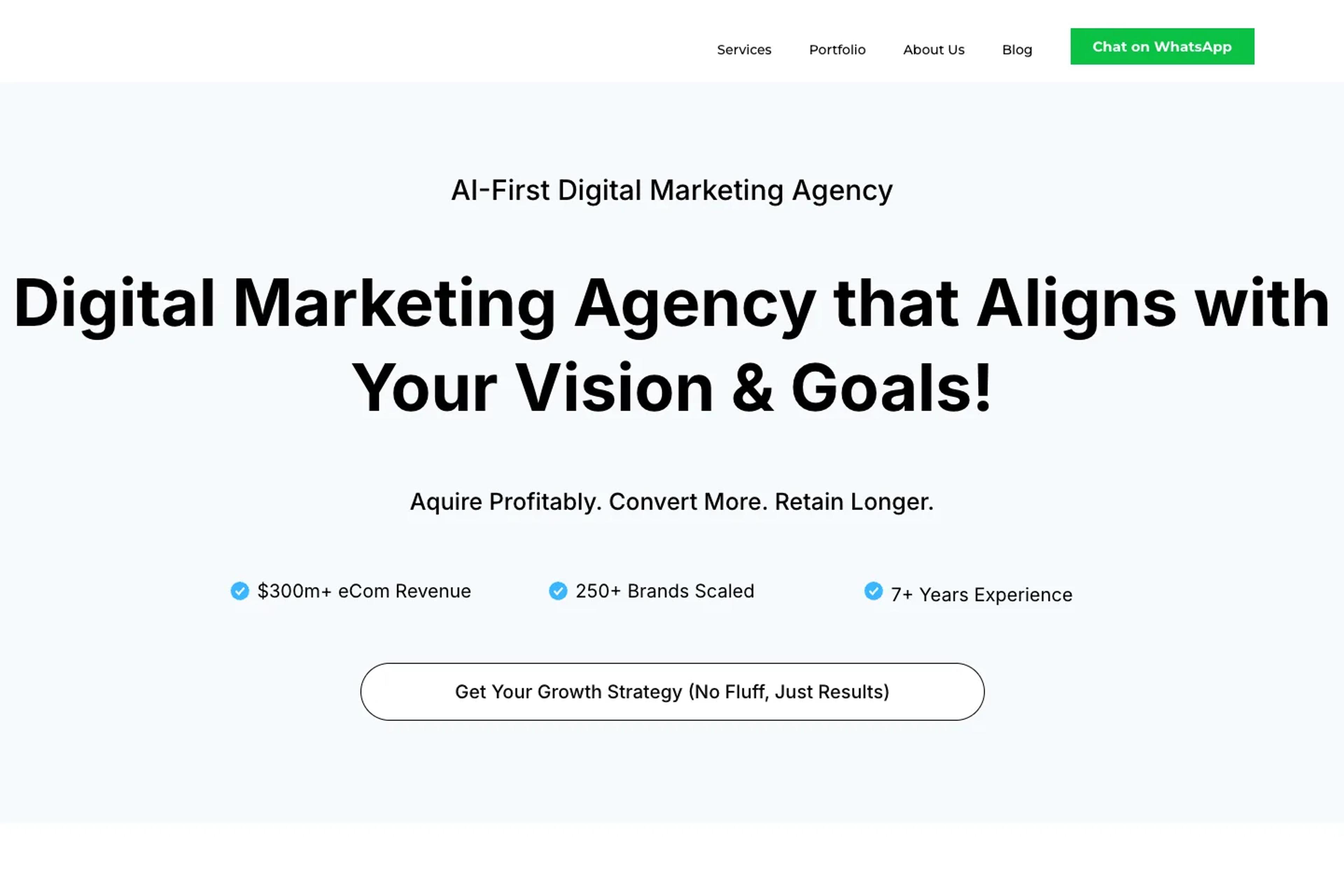 ROI MINDS website homepage