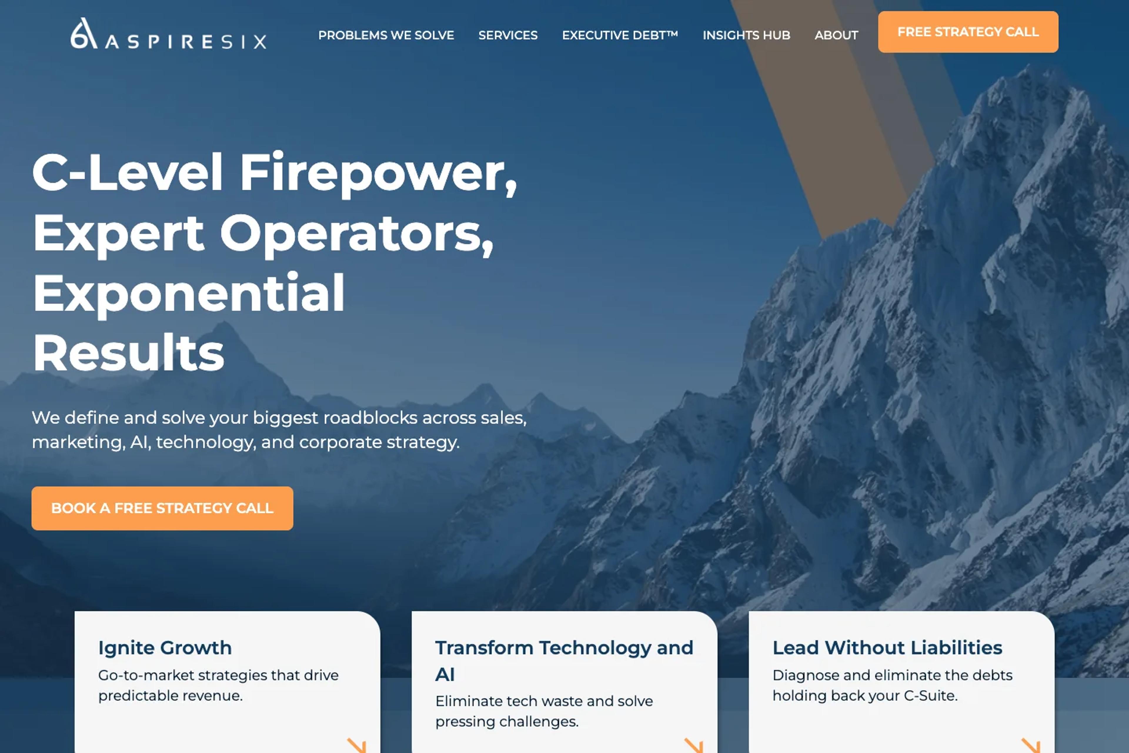 AspireSix website homepage