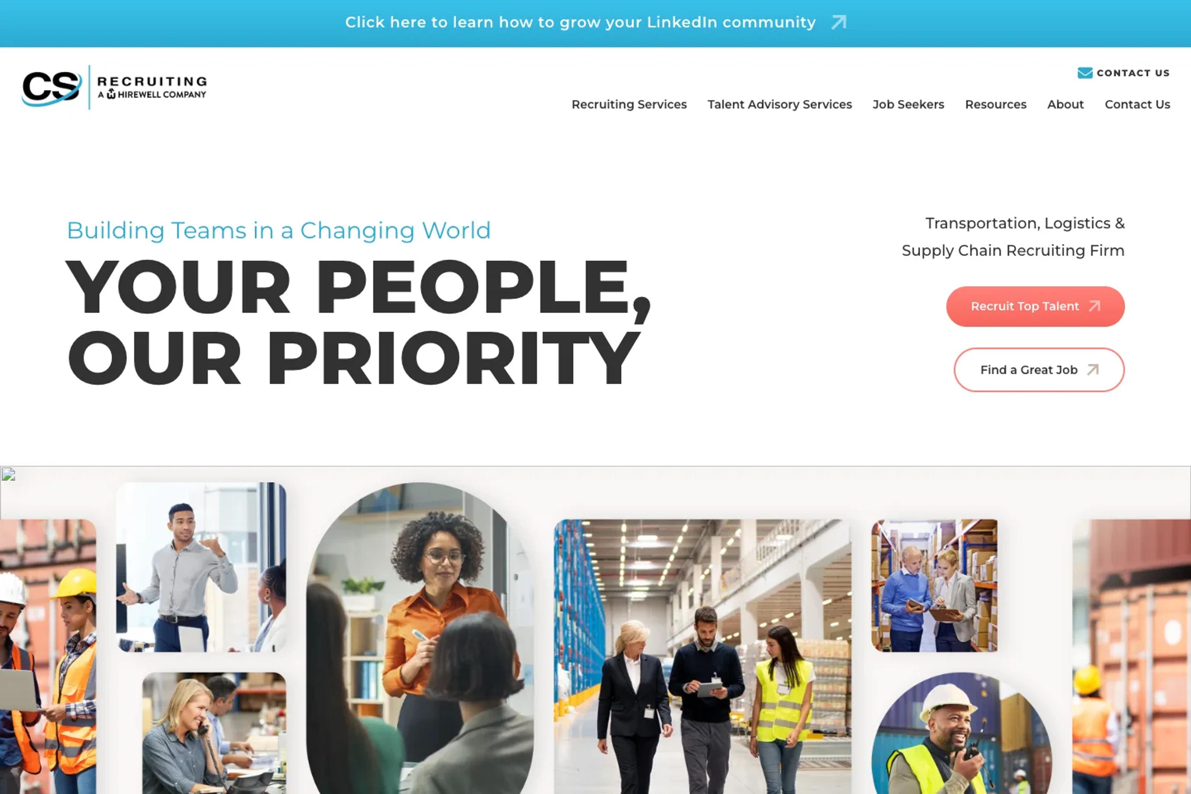 CS Recruiting website homepage