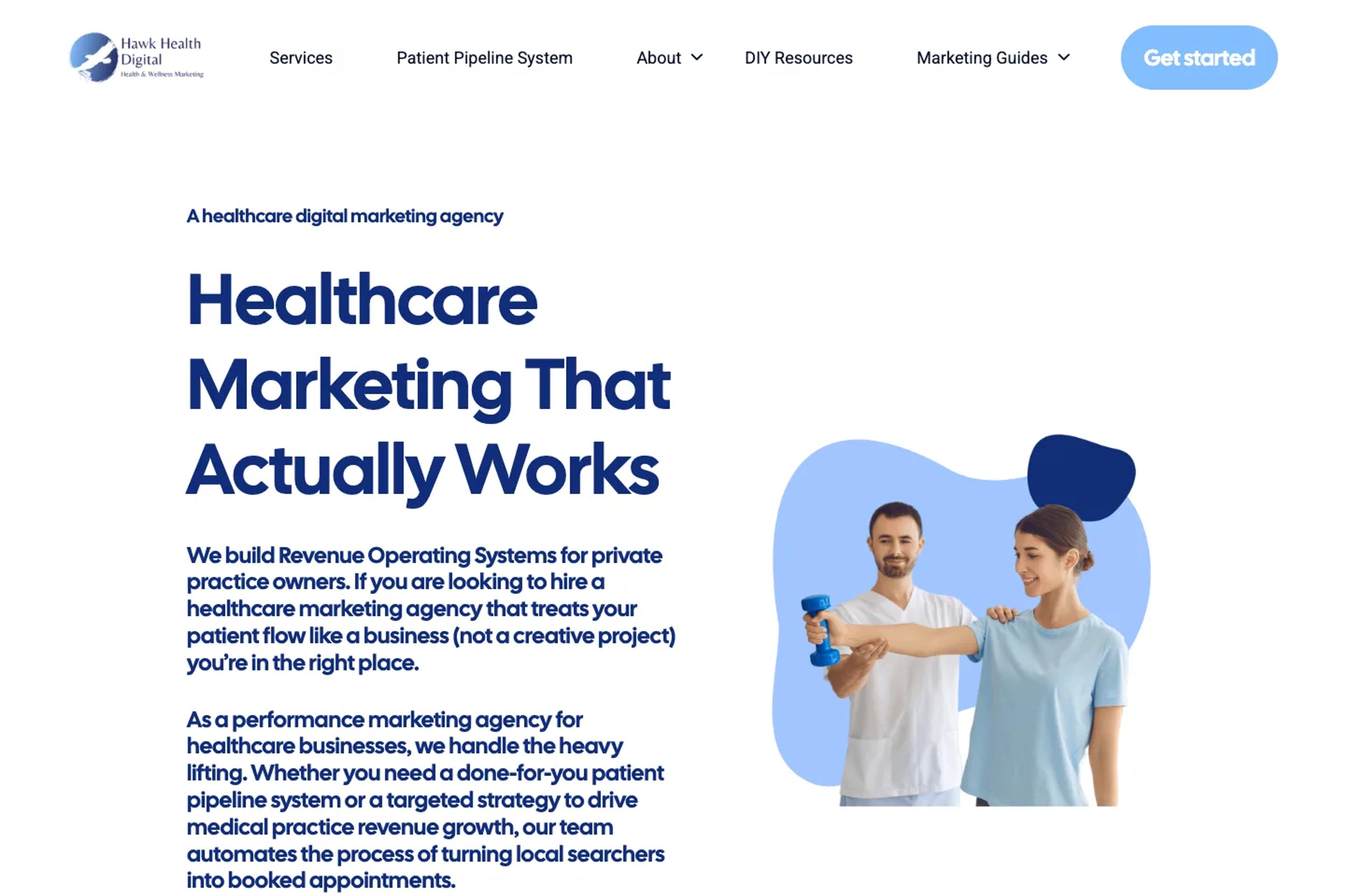 Hawk Health Digital website homepage