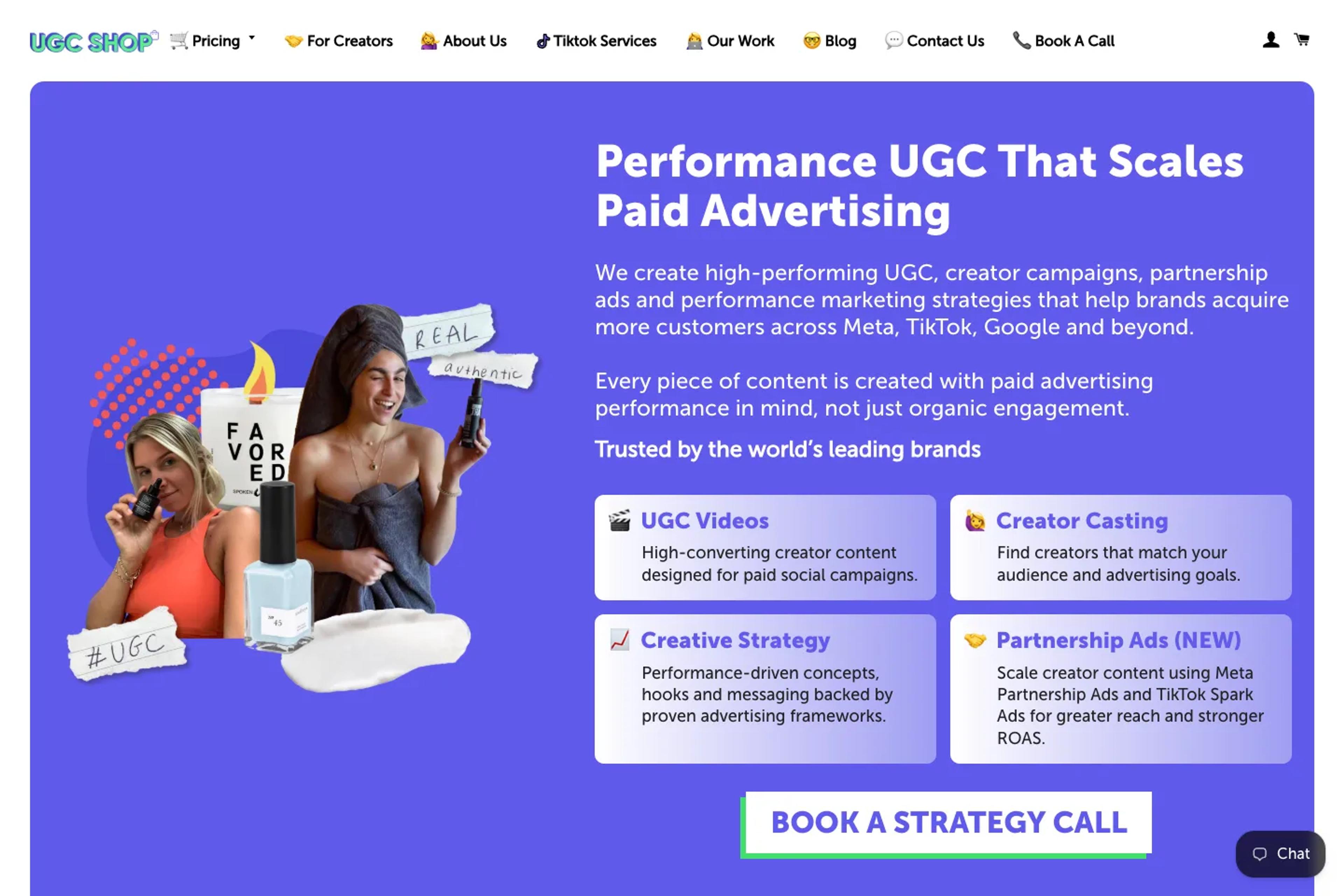 UGC SHOP website homepage