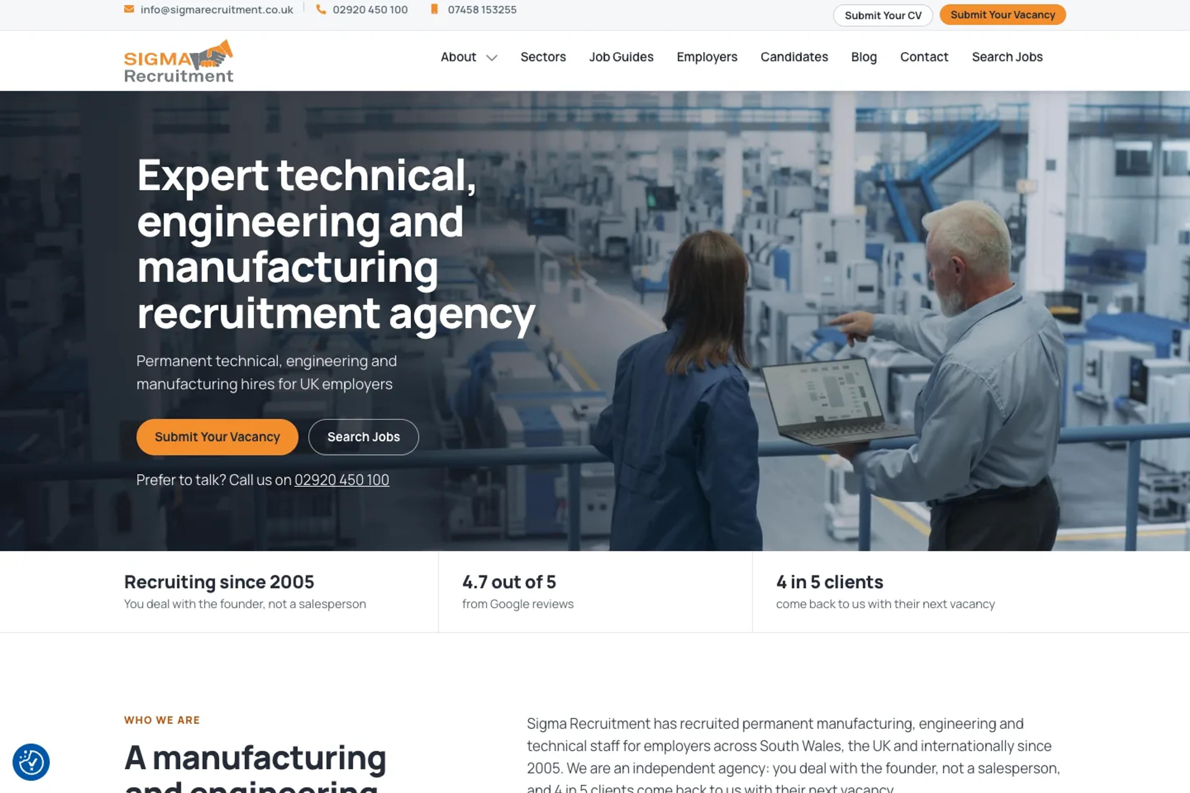 Sigma Recruitment website homepage