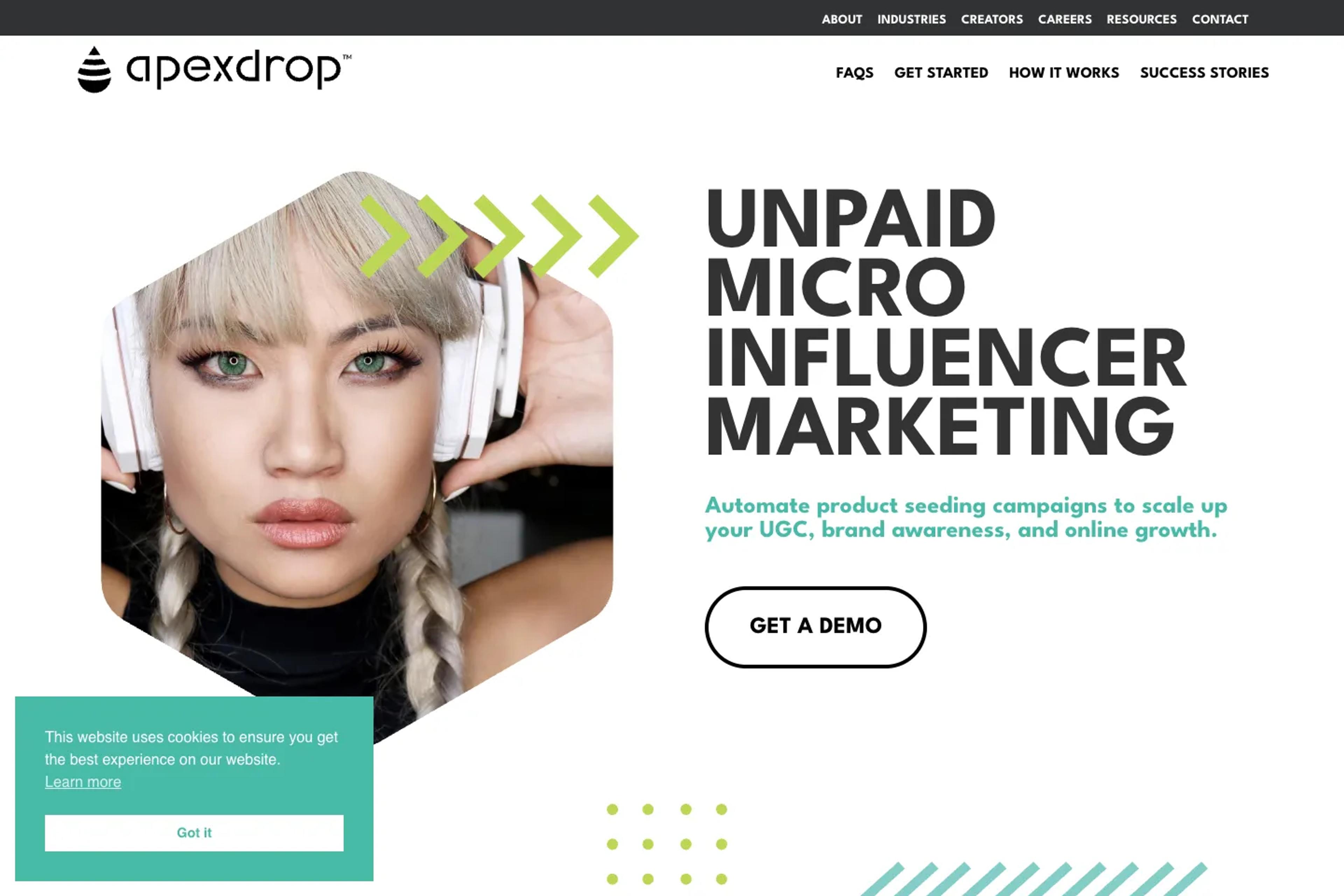 ApexDrop website homepage