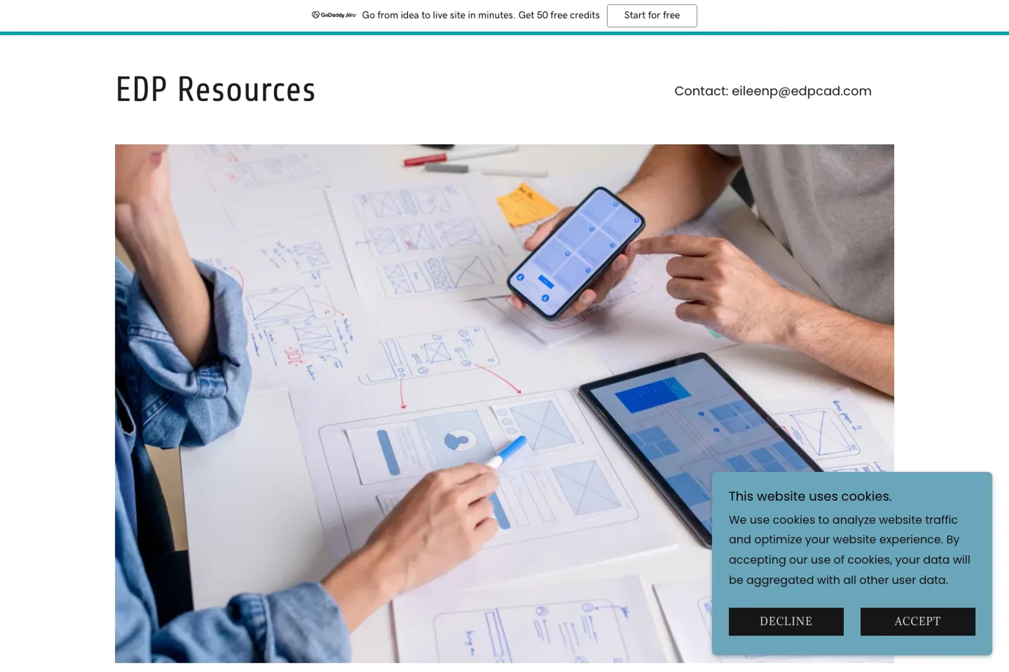 EDP Resources website homepage