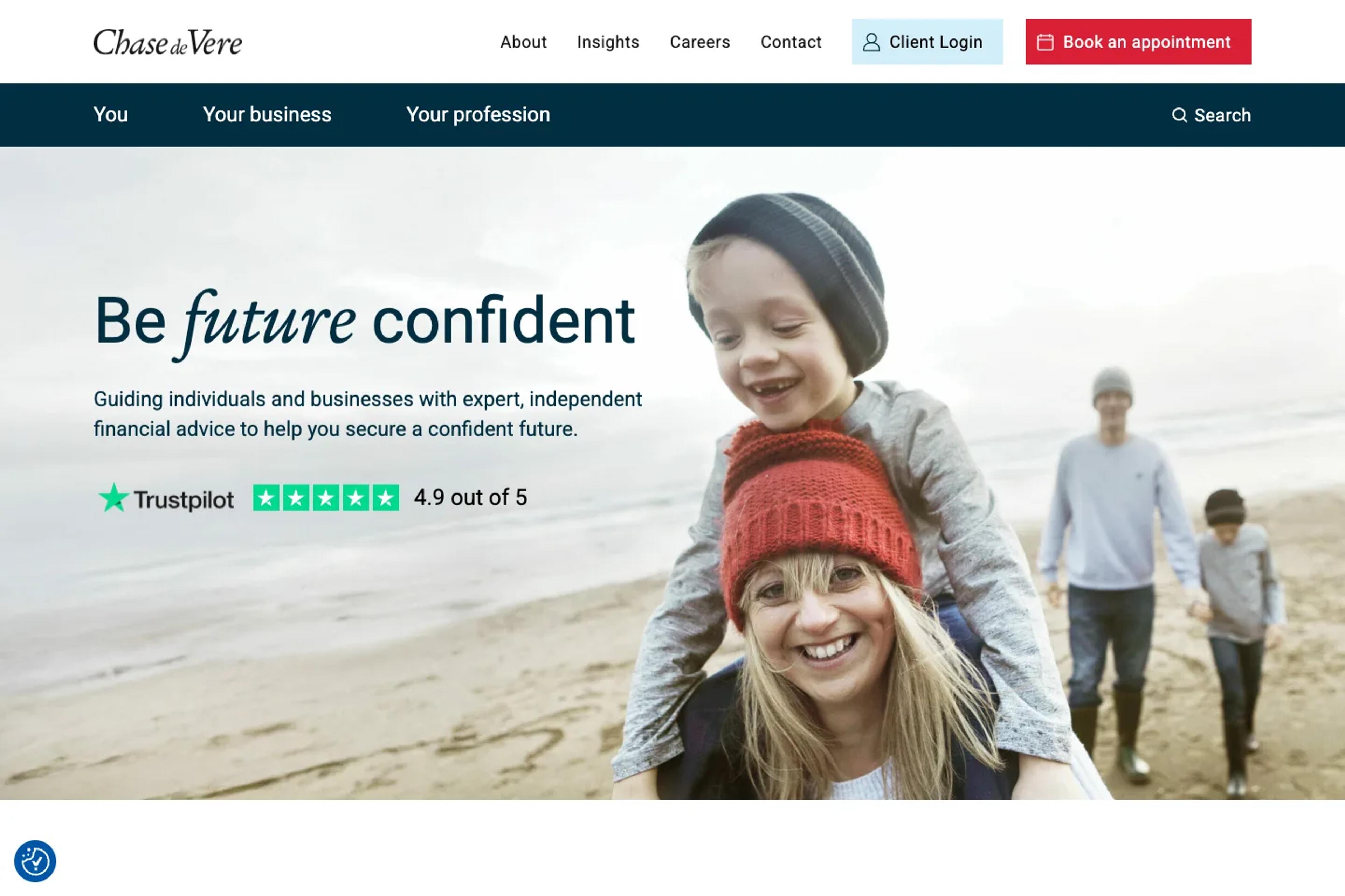 Chase de Vere website homepage