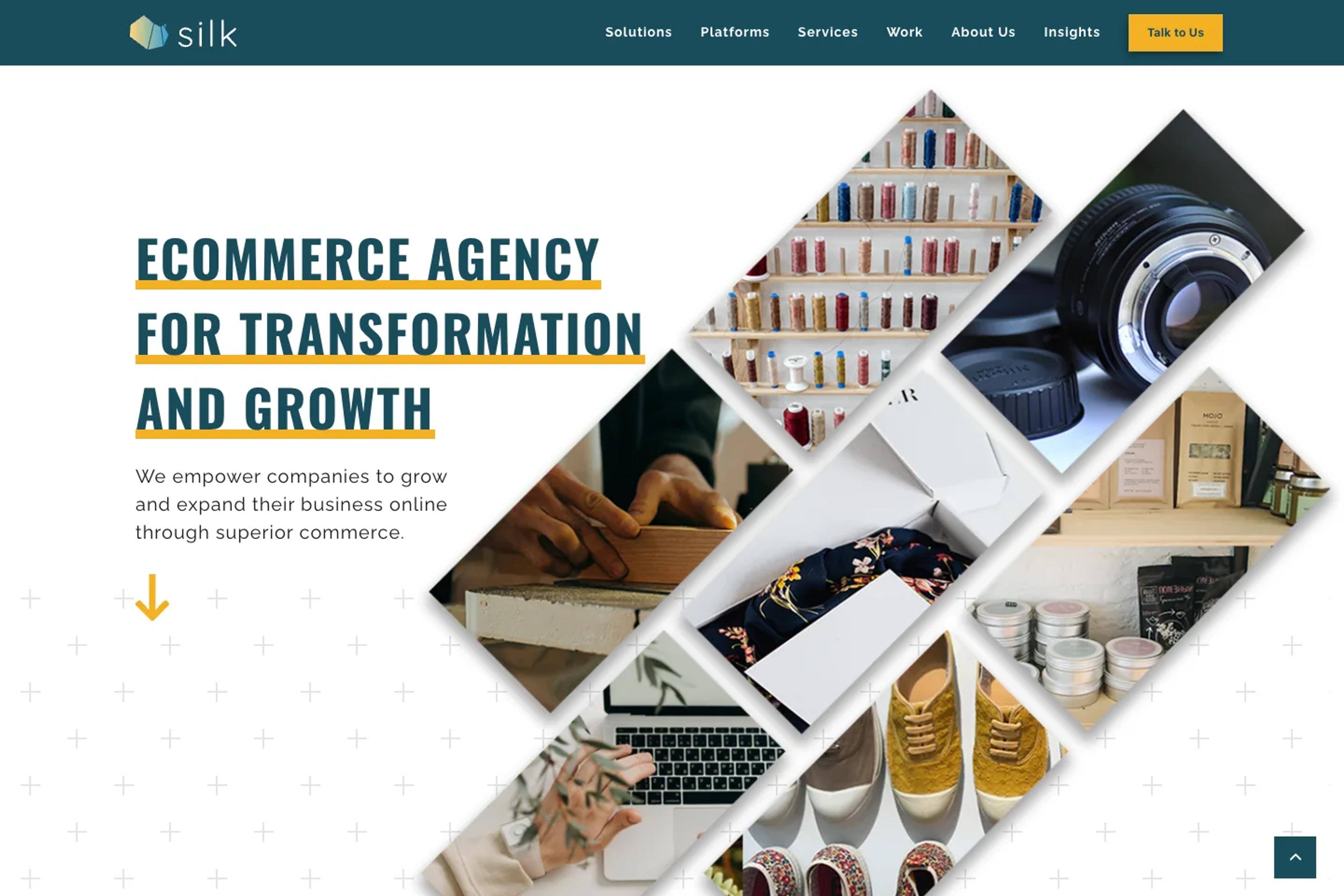 Silk Commerce website homepage