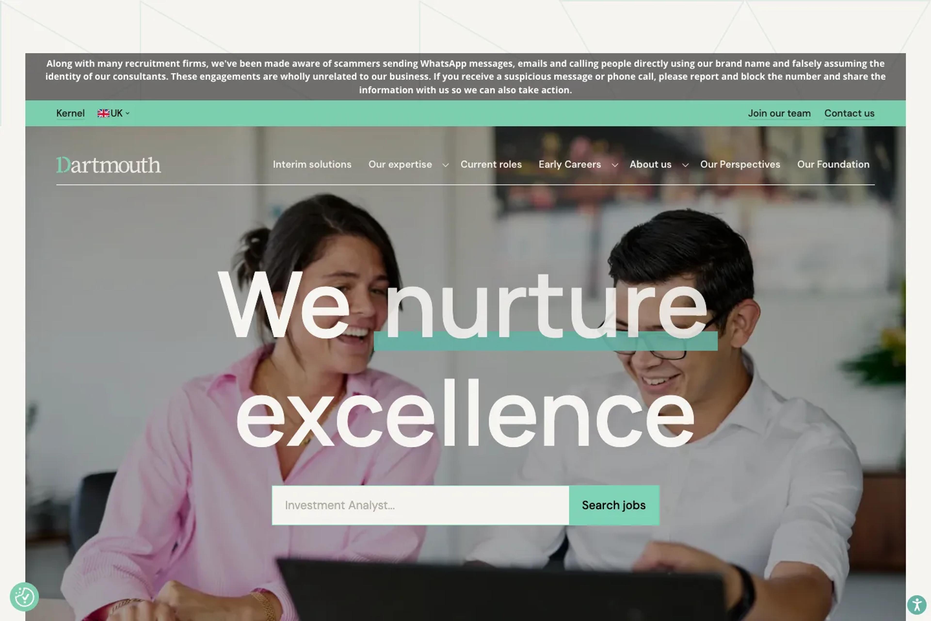 Dartmouth Partners website homepage