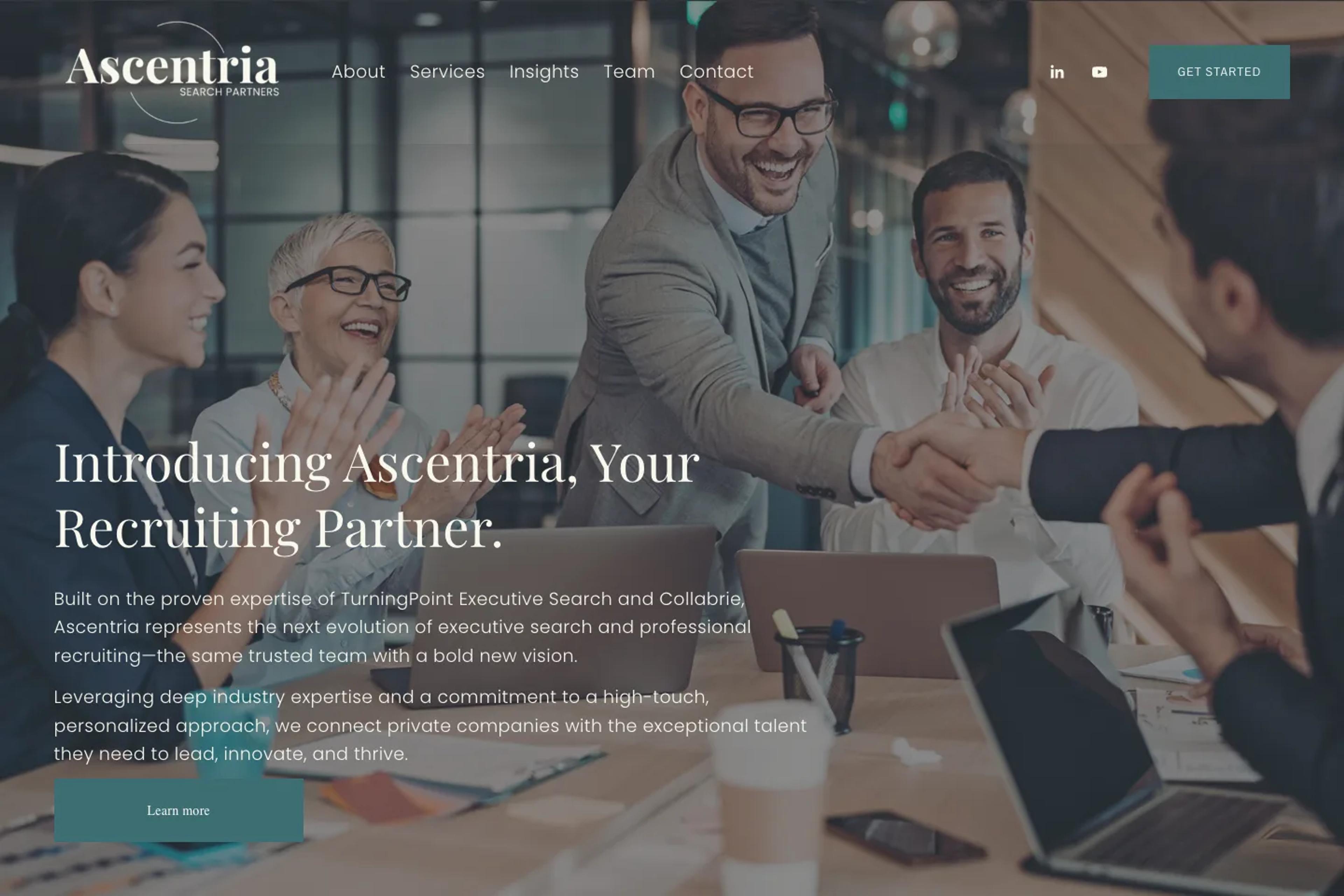 Ascentria Search Partners website homepage