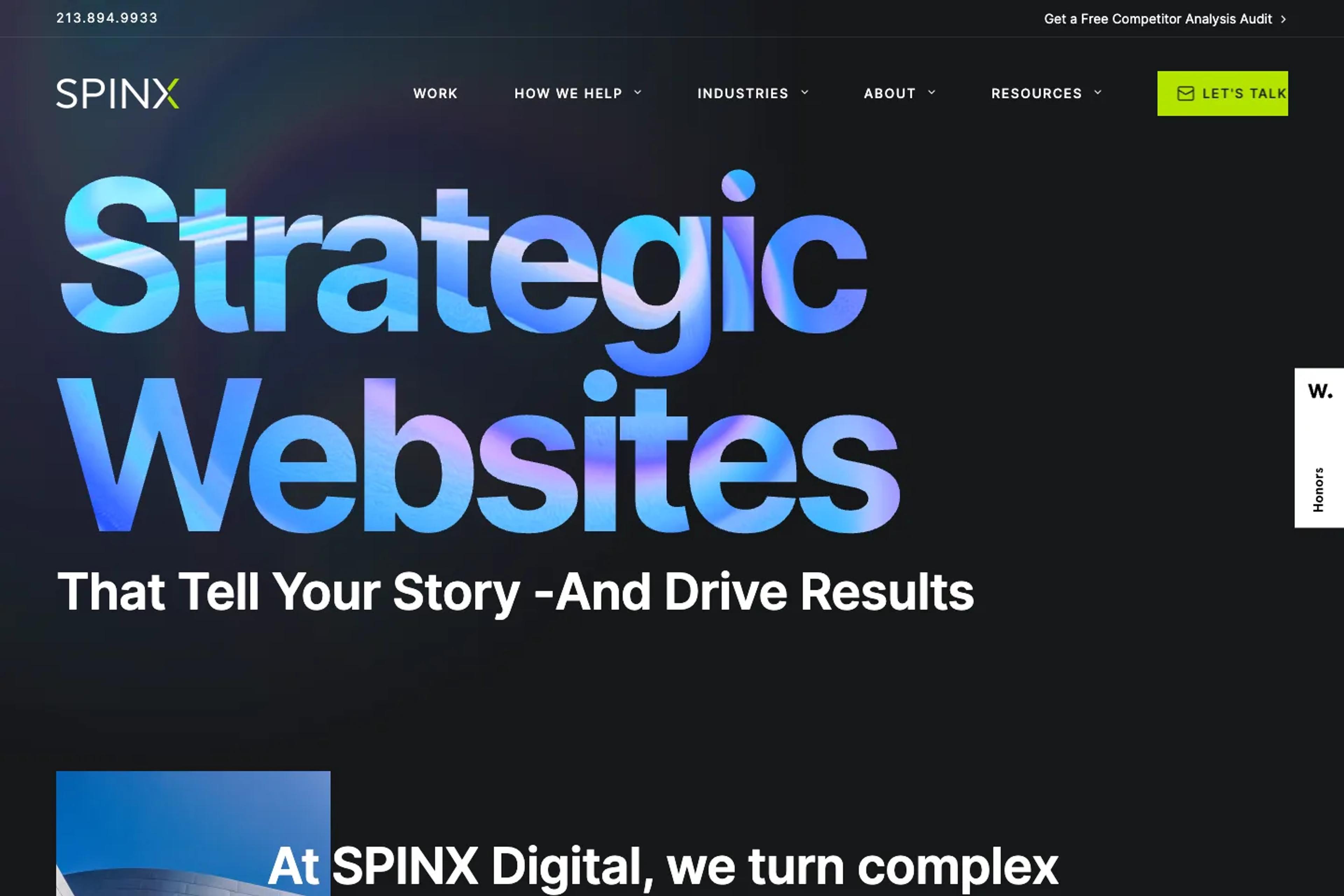 SPINX Digital website homepage