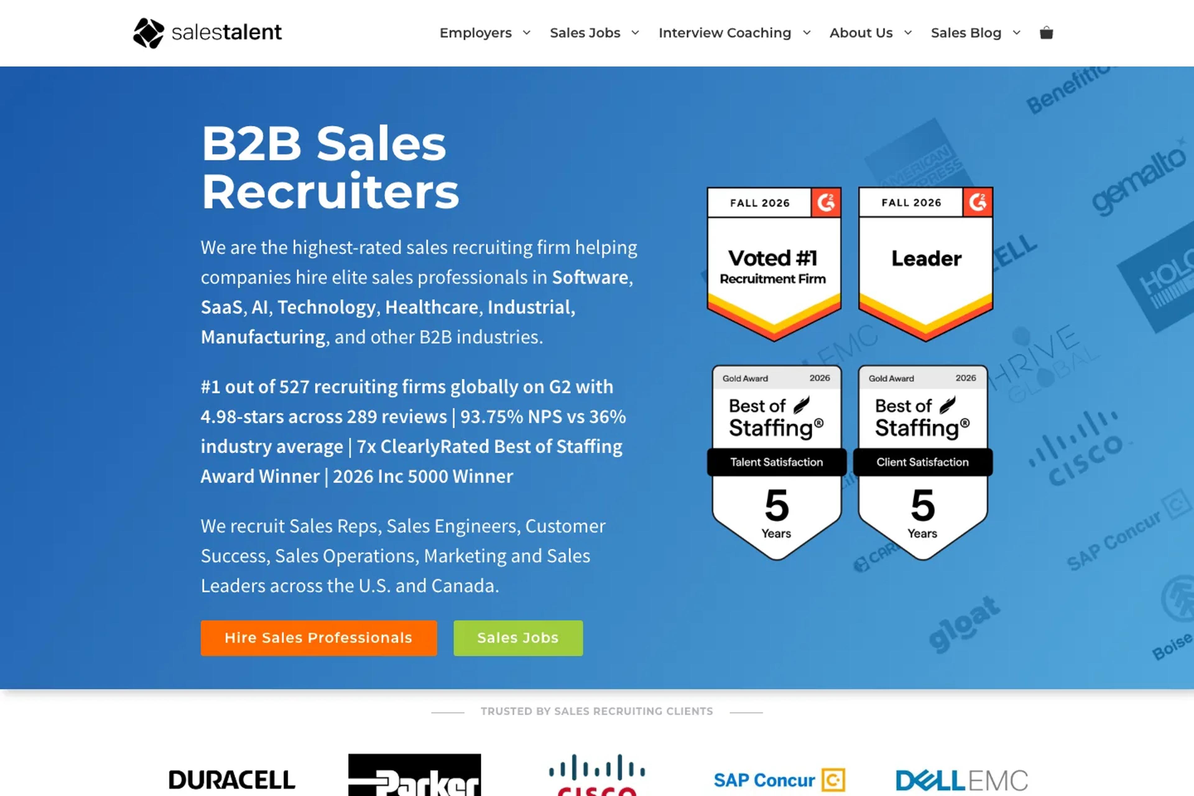 Sales Talent Inc. website homepage