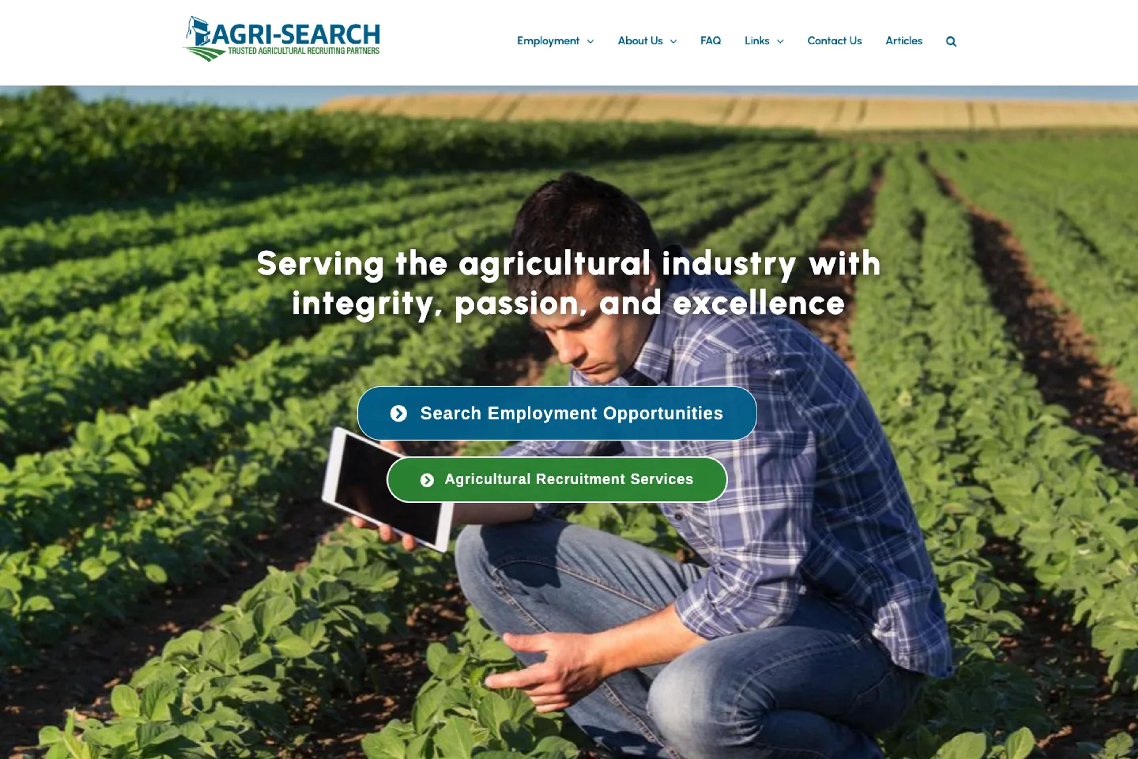 AGRI-SEARCH website homepage