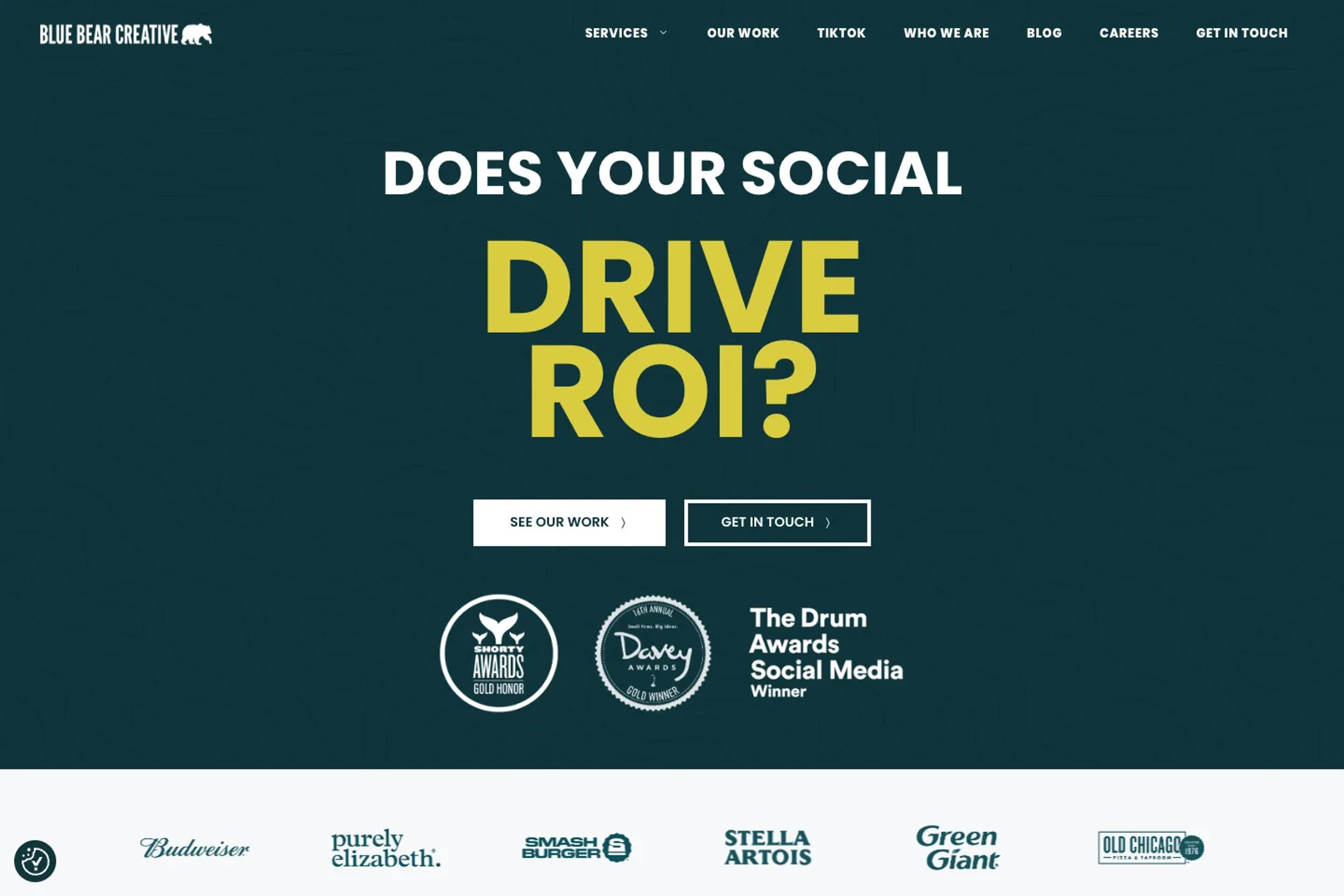 Blue Bear Creative website homepage