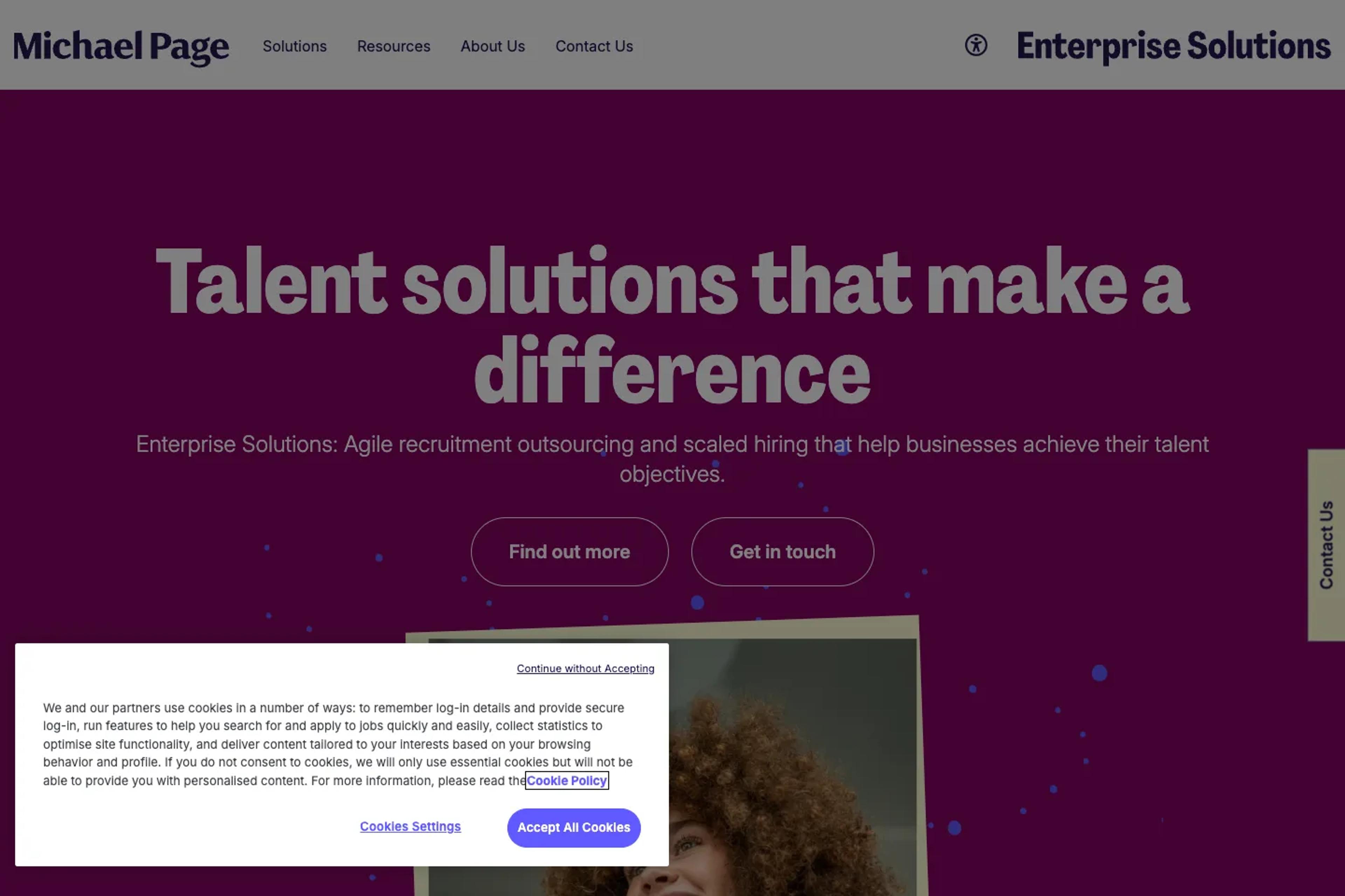 Michael Page Enterprise Solutions website homepage
