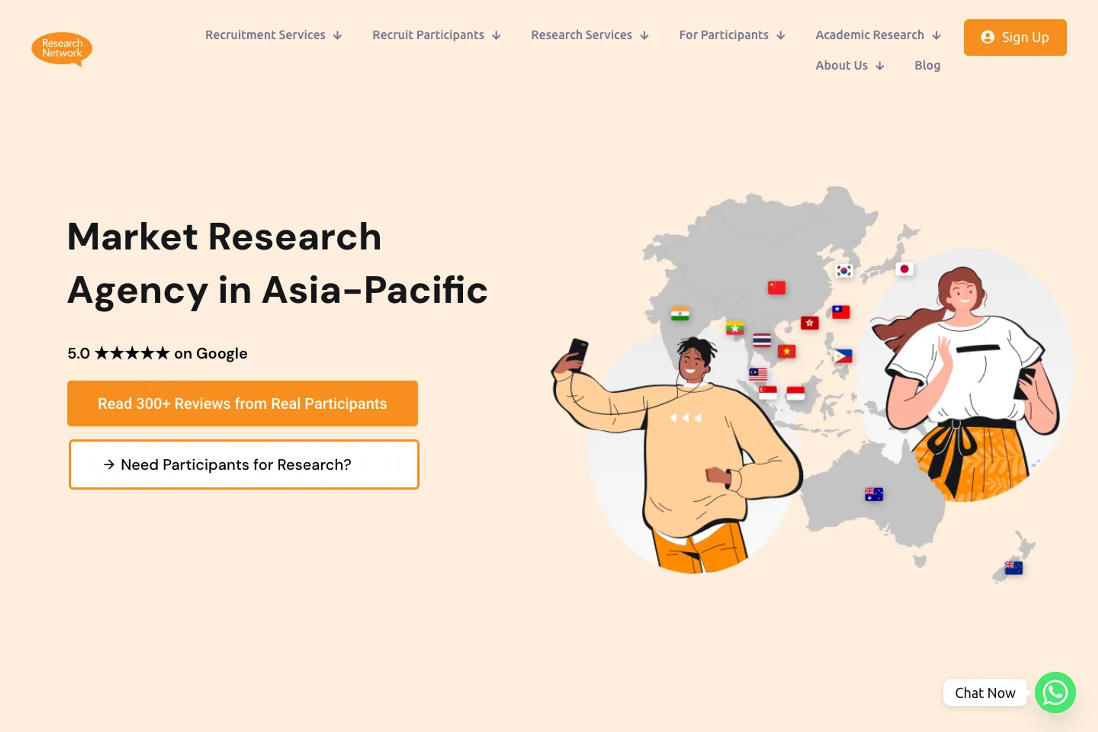 Research Network website homepage