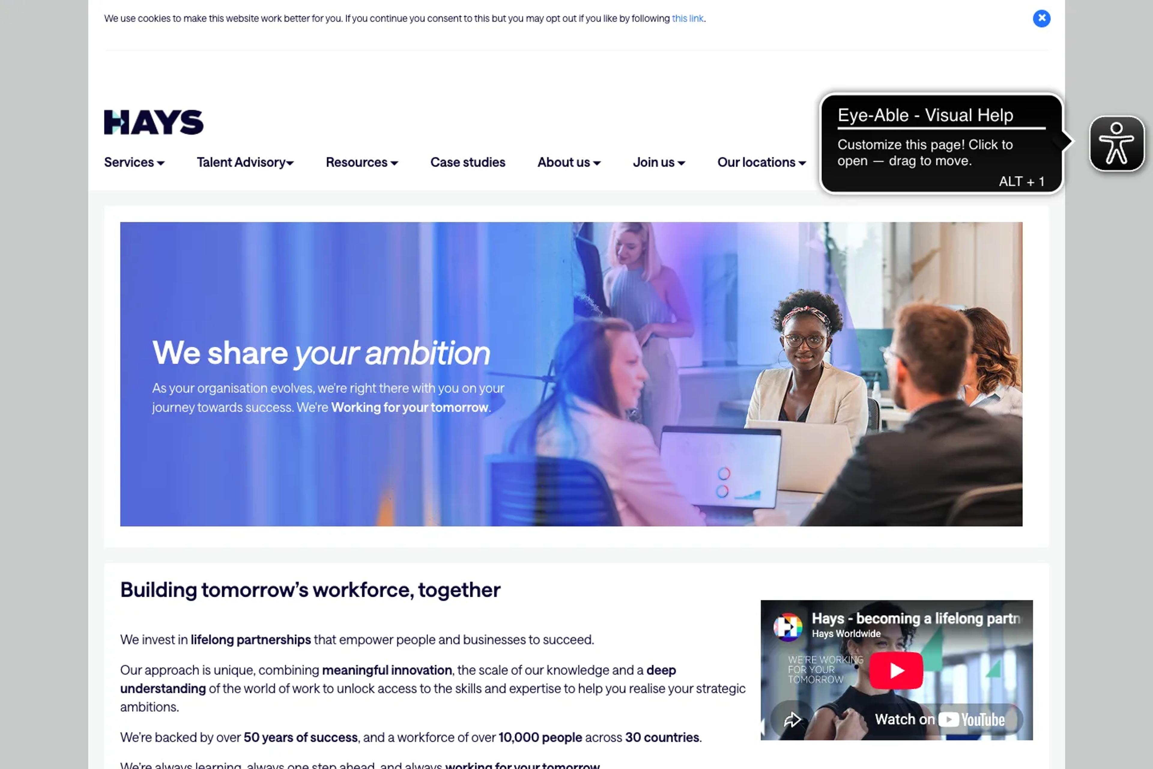 Hays Talent Solutions website homepage