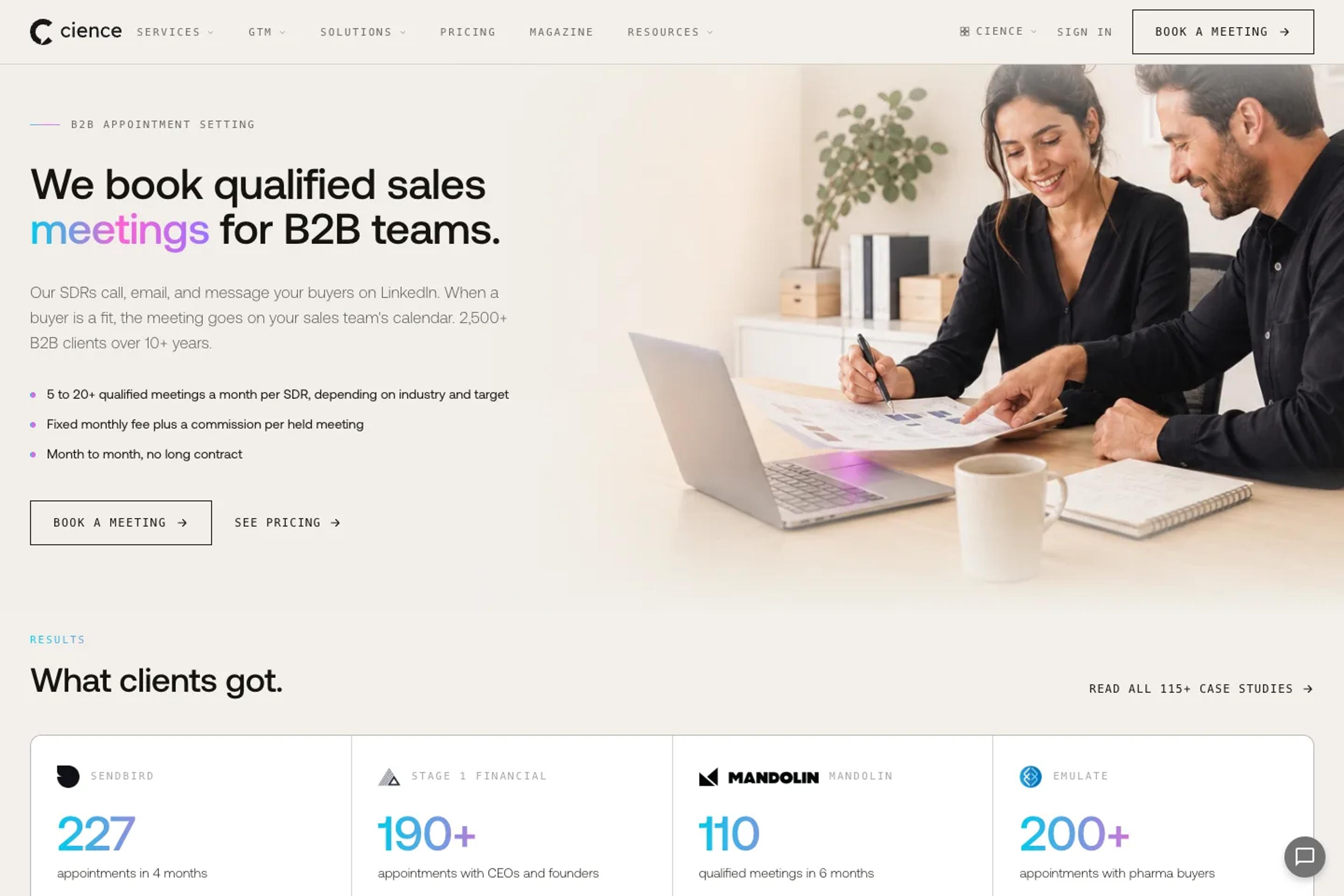 CIENCE website homepage