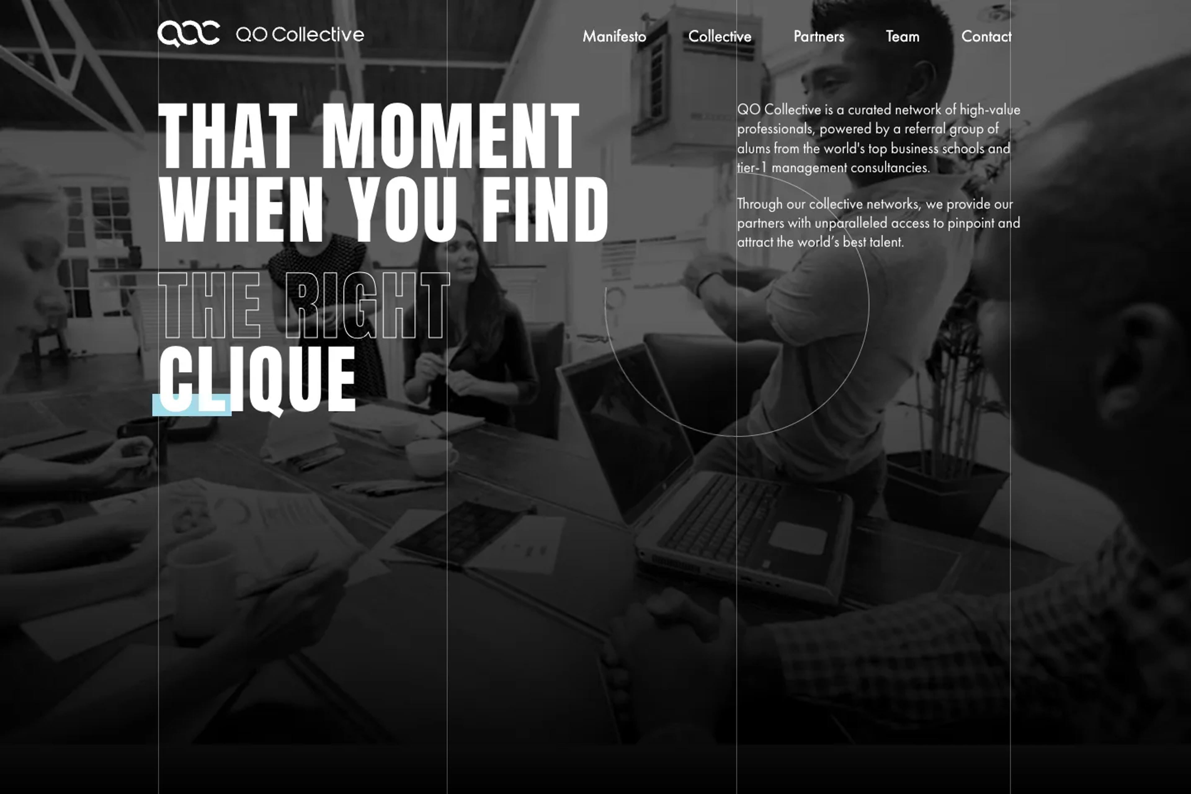 QO Collective website homepage