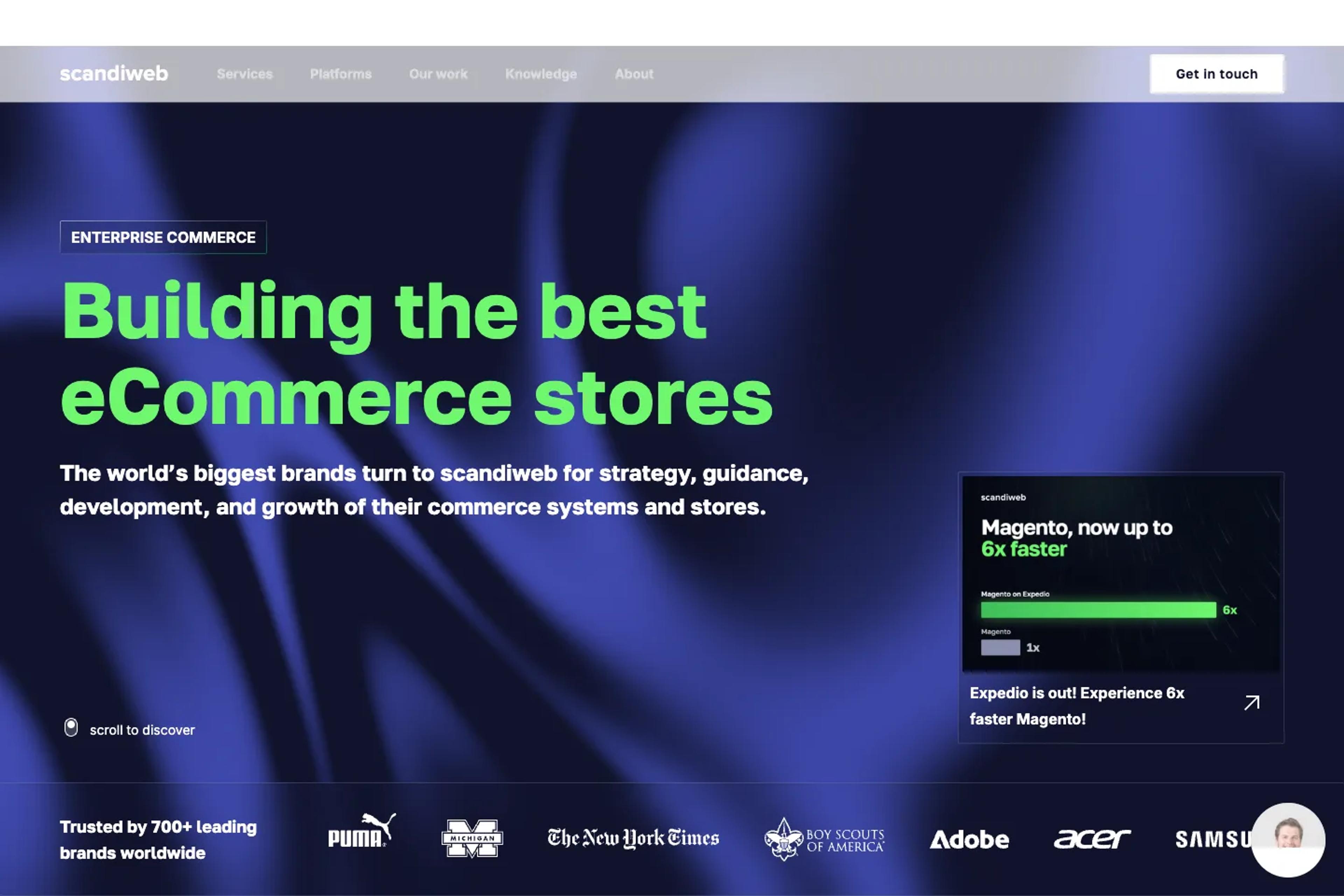 Scandiweb website homepage