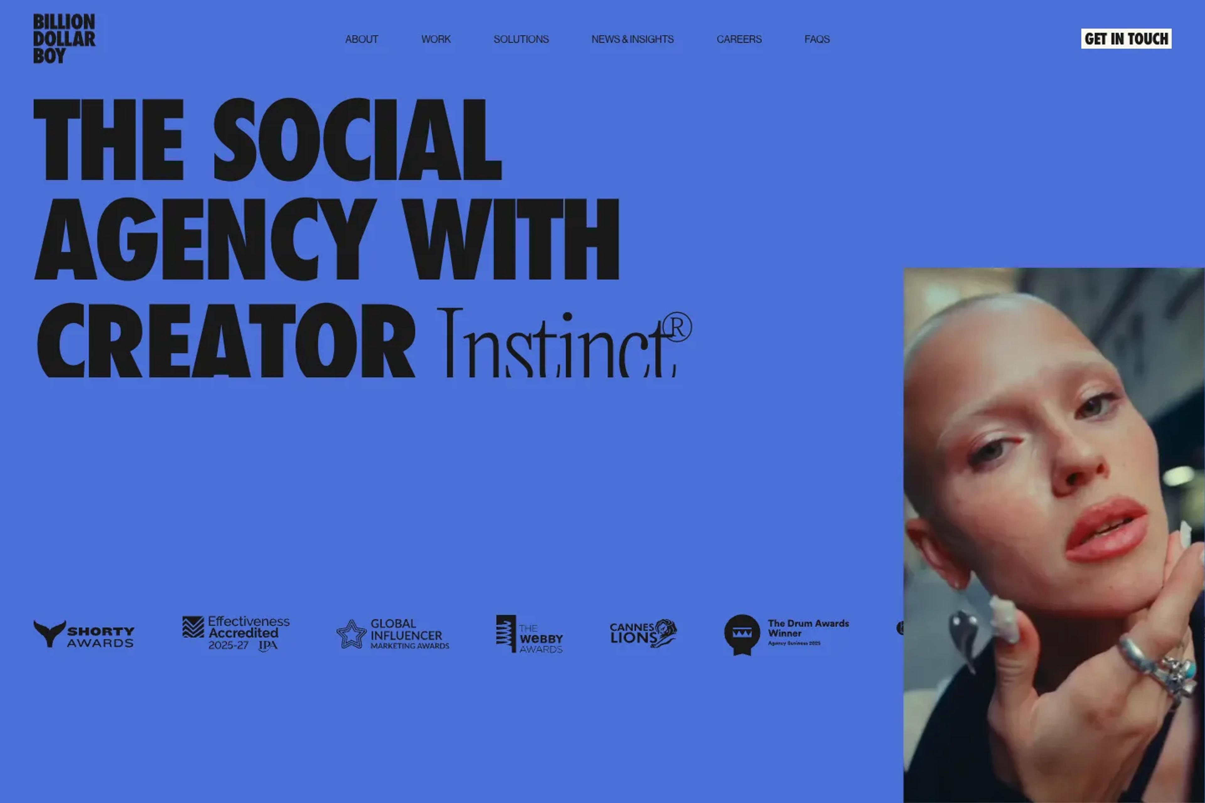 Billion Dollar Boy website homepage