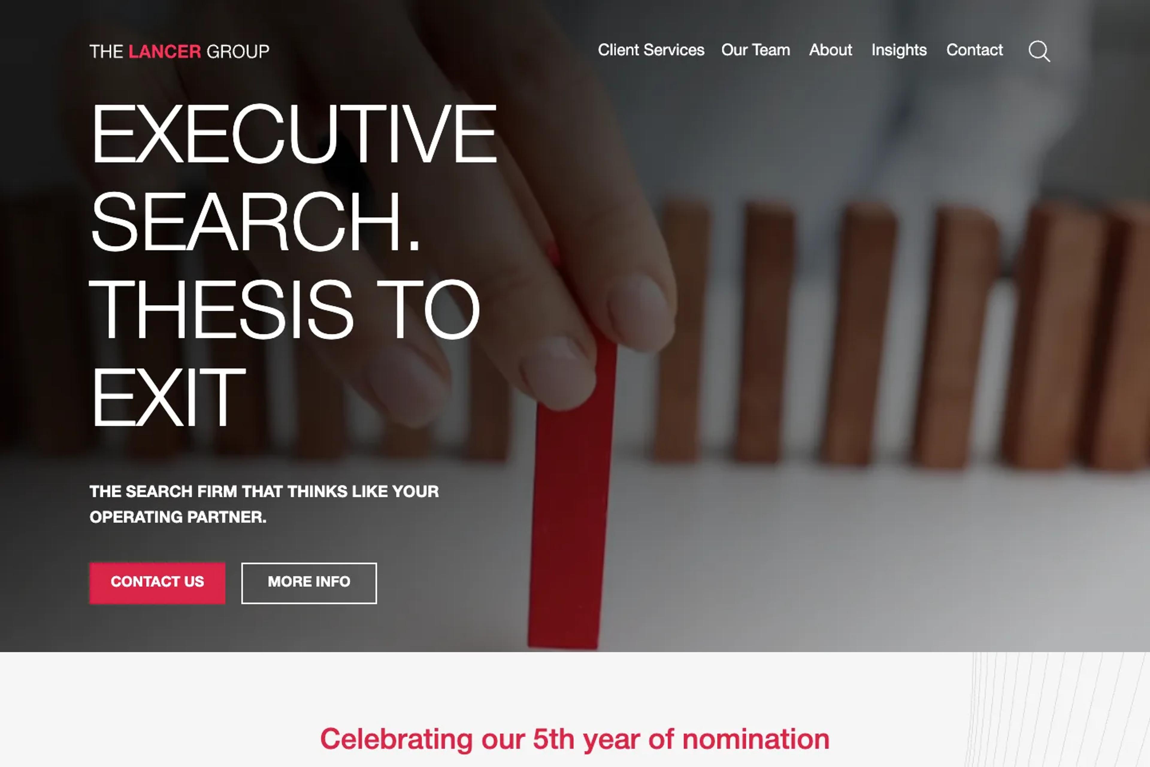 The Lancer Group website homepage