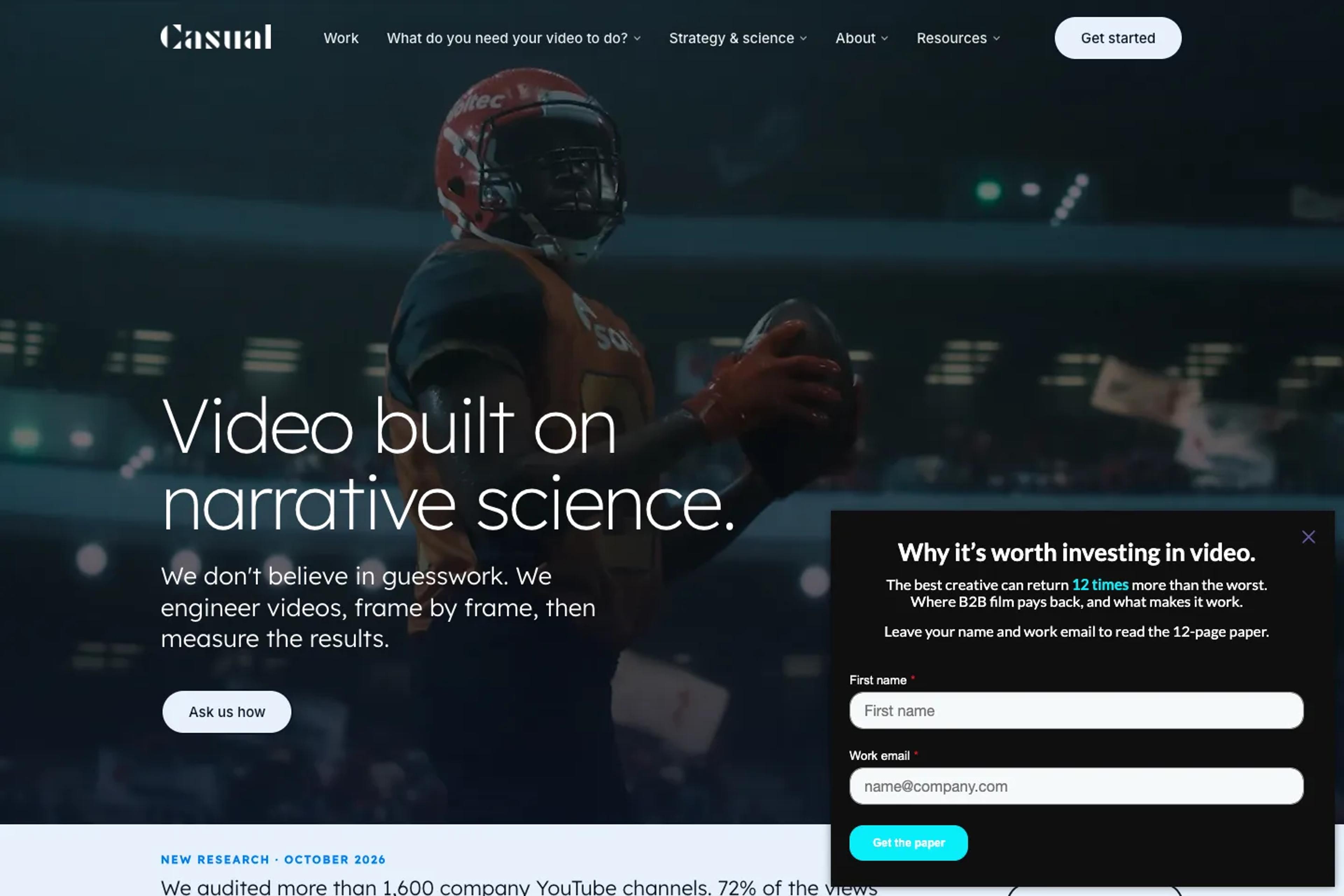 Casual Films website homepage