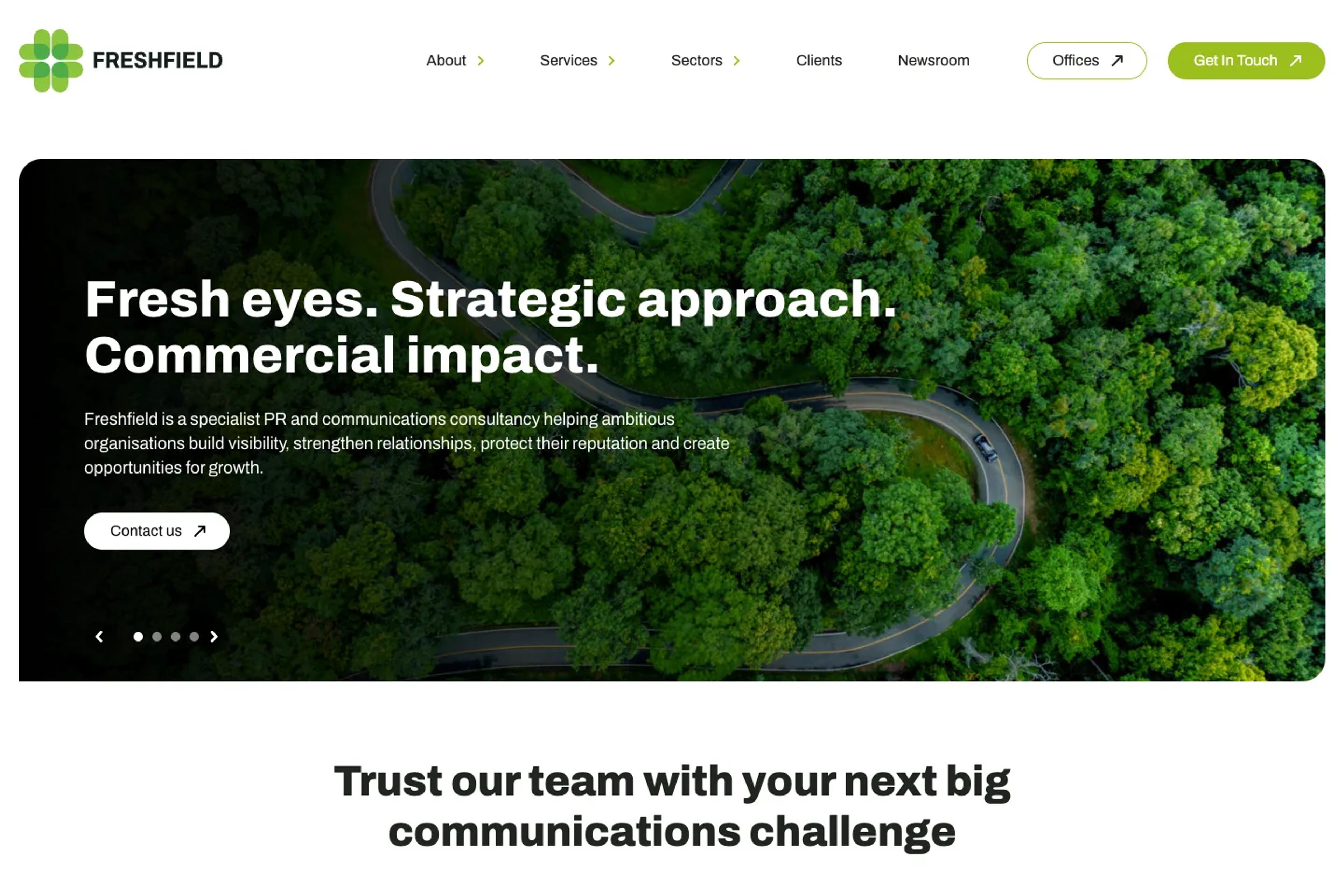 Freshfield website homepage