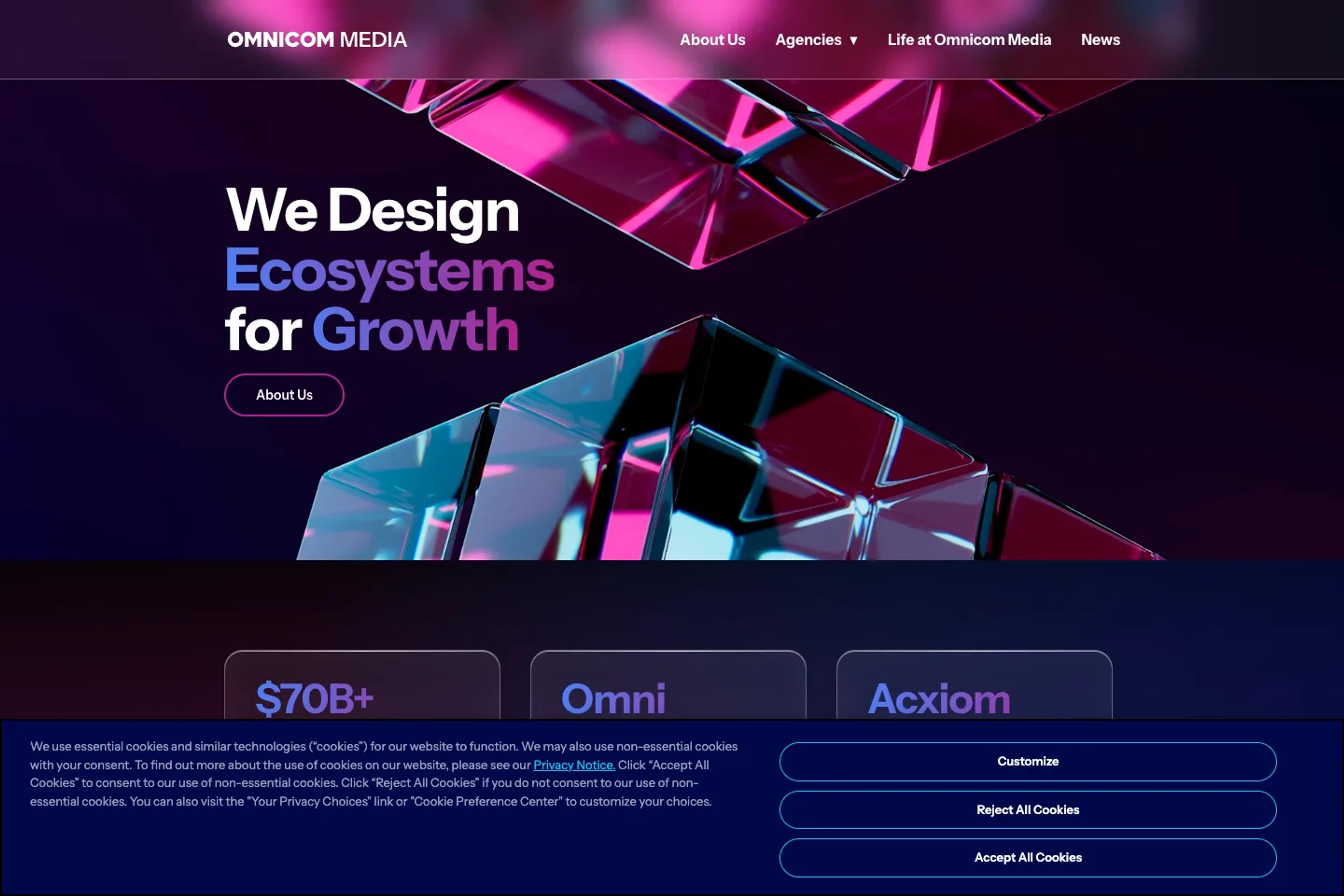 Omnicom Media website homepage