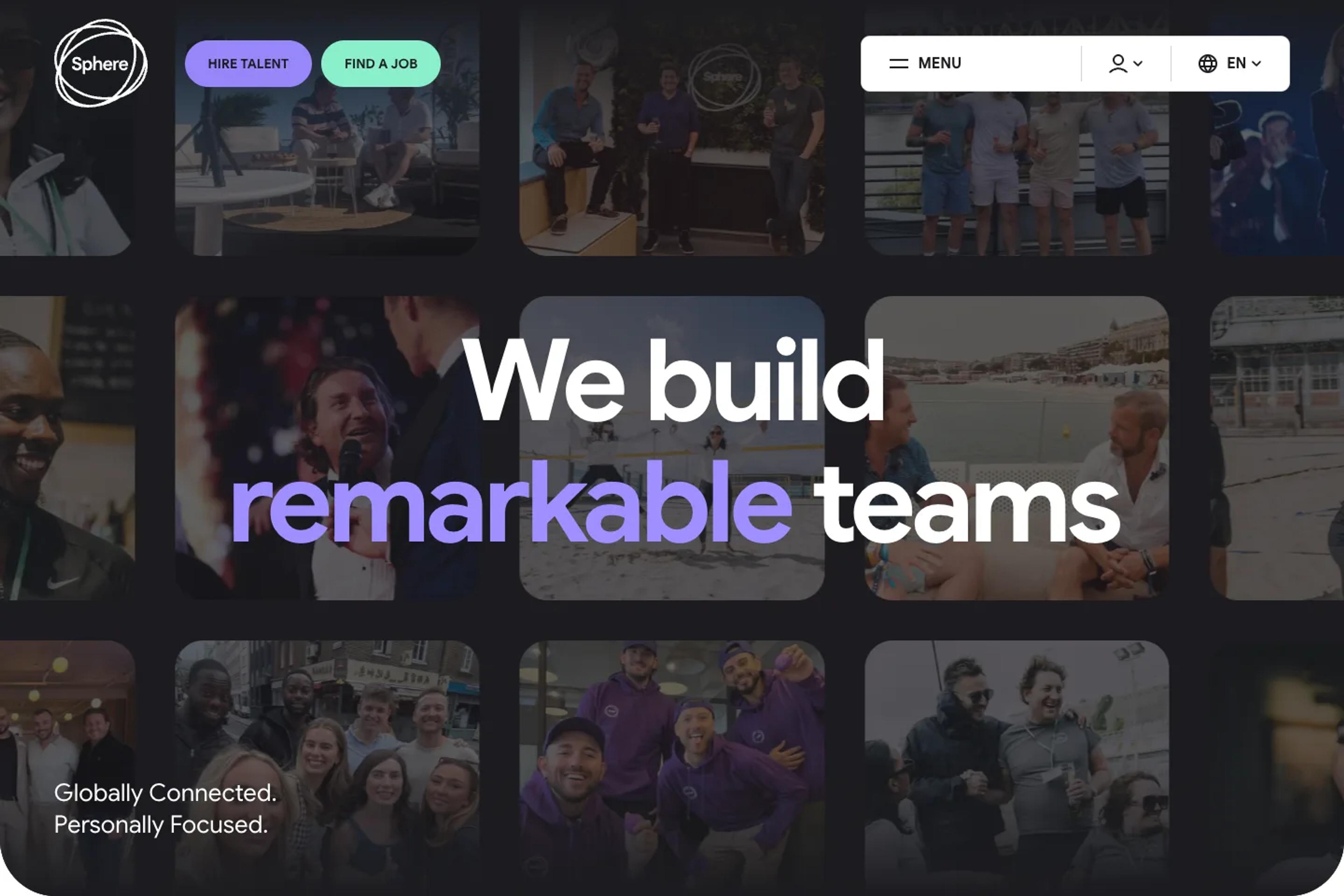Sphere Digital Recruitment website homepage
