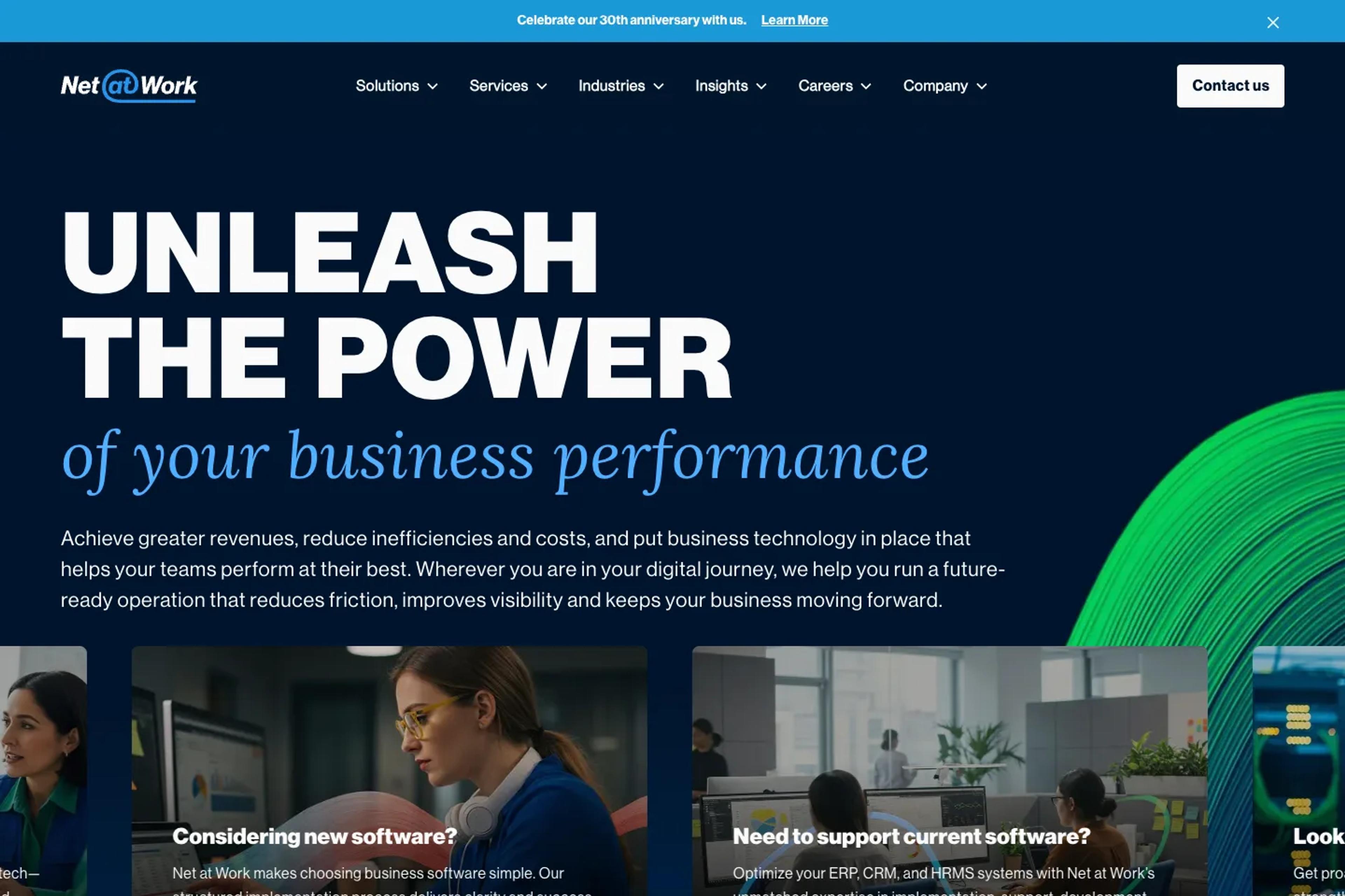 Net at Work website homepage