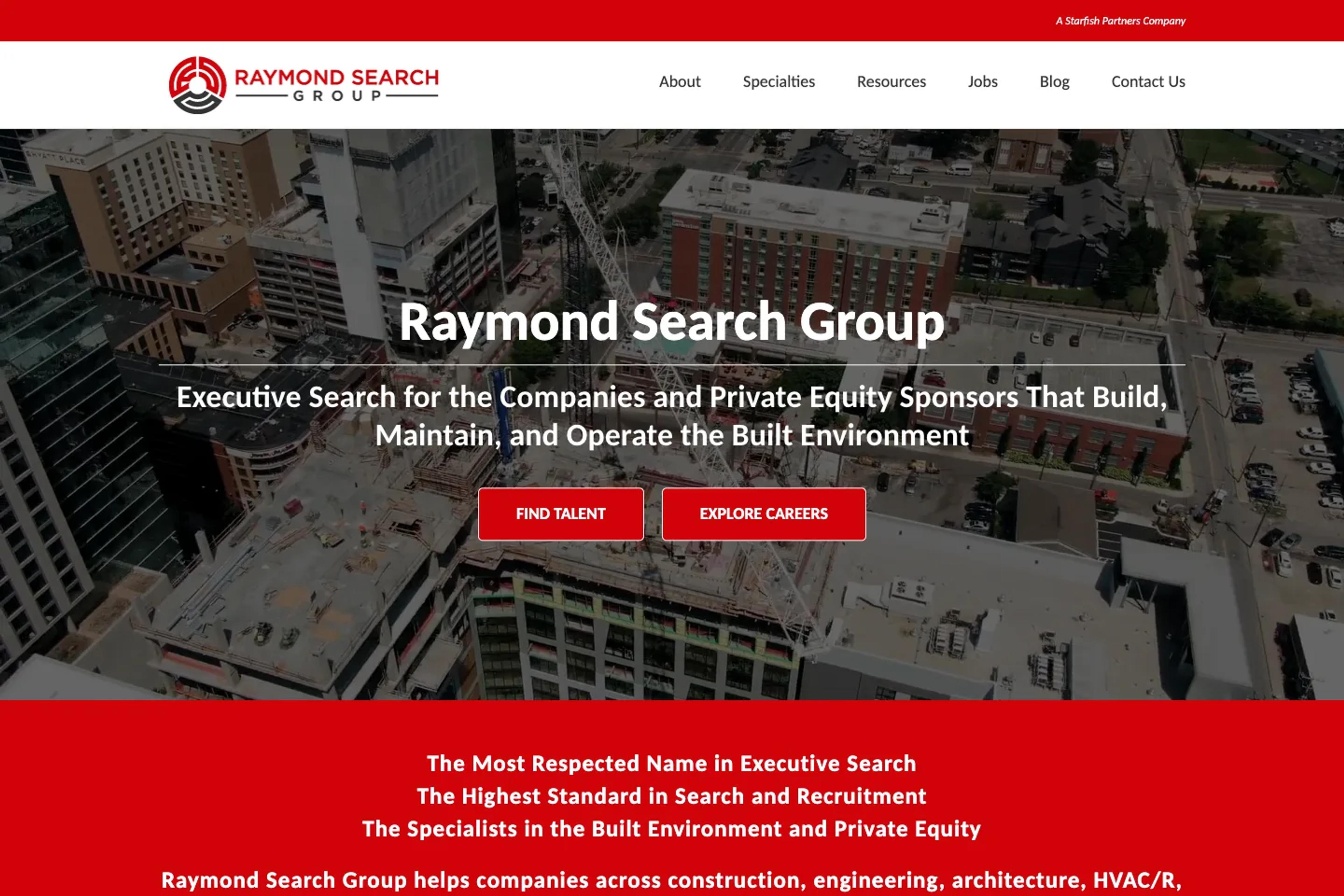Raymond Search Group website homepage
