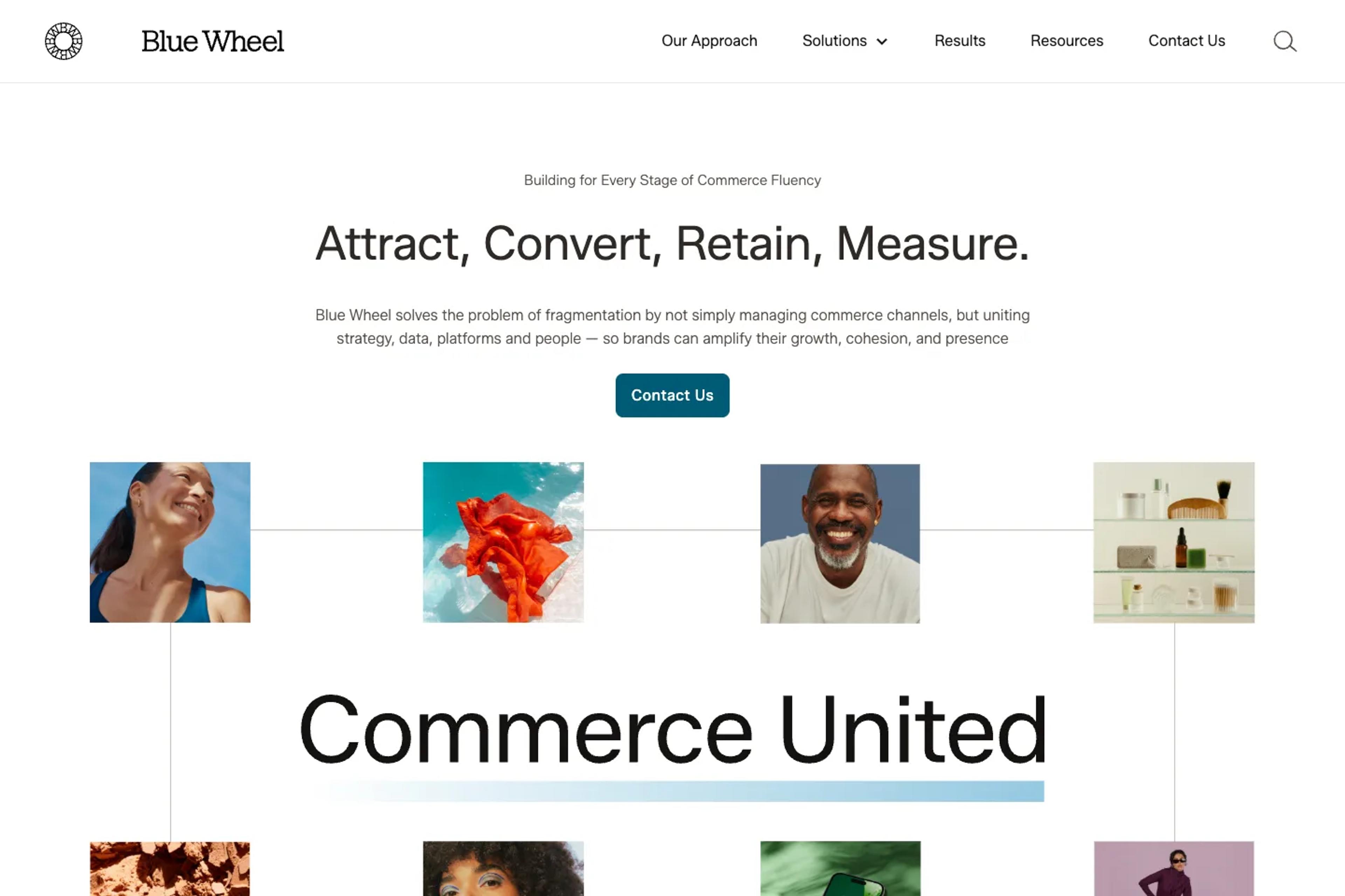 Blue Wheel website homepage