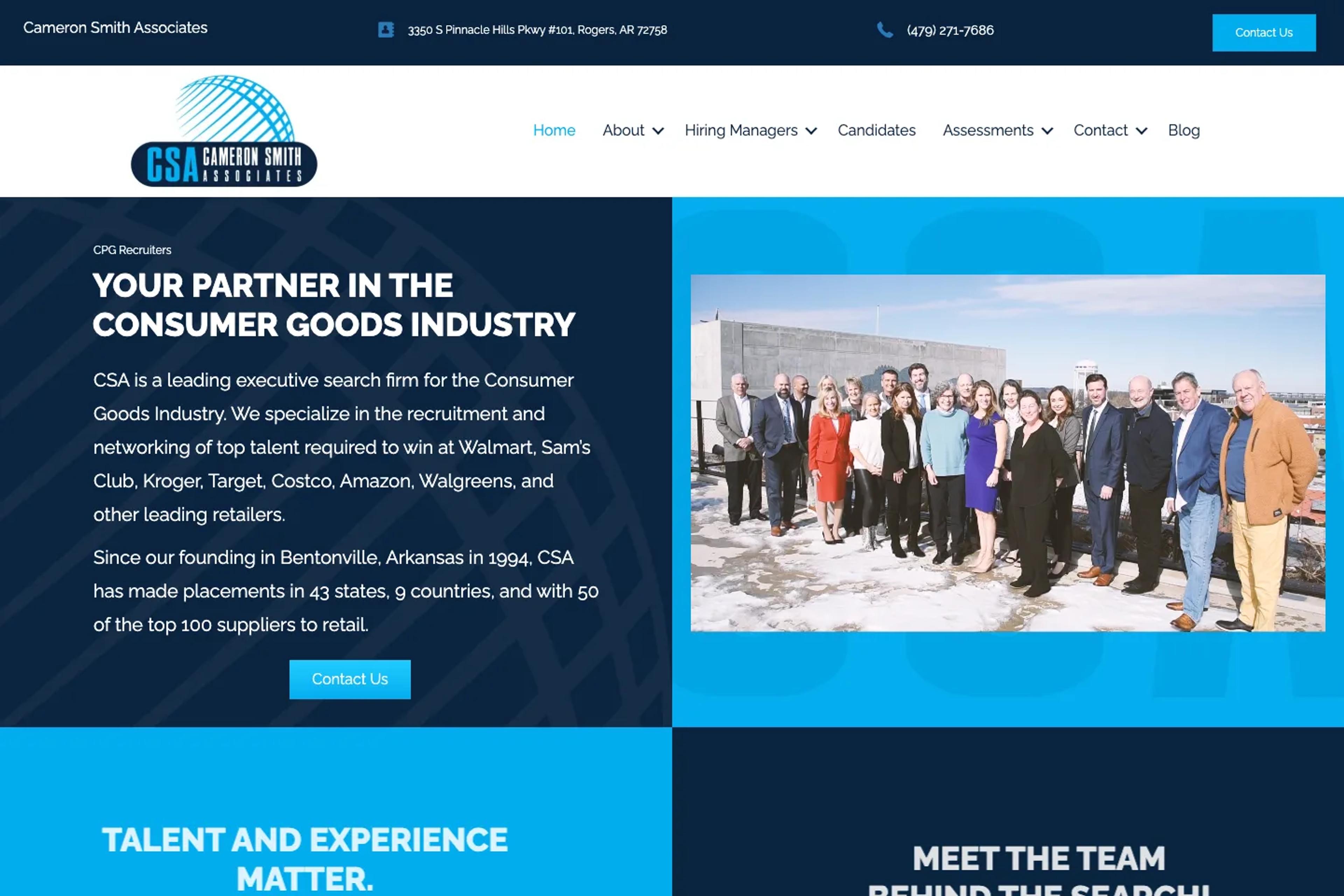 Cameron Smith & Associates (CSA) website homepage