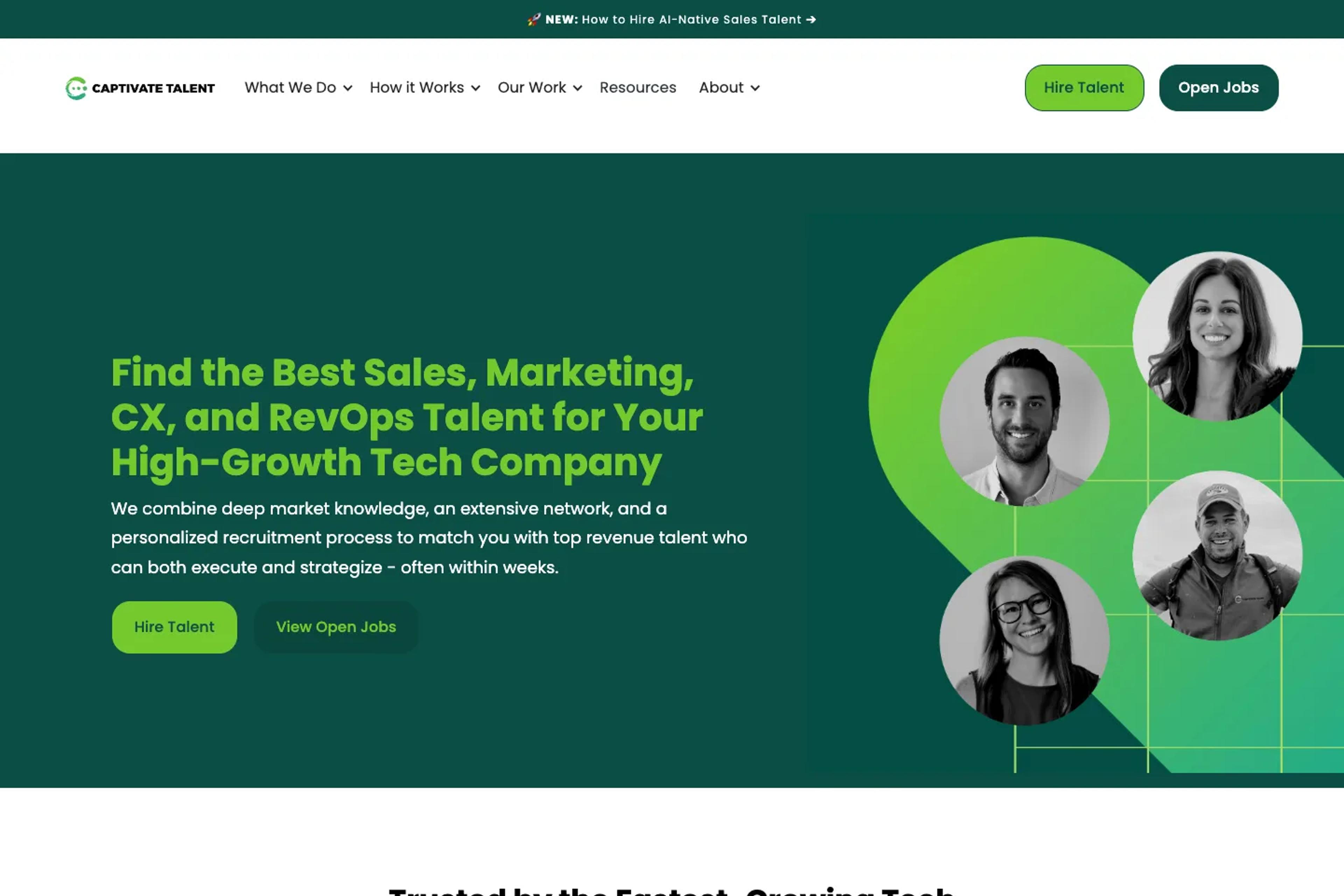 Captivate Talent website homepage