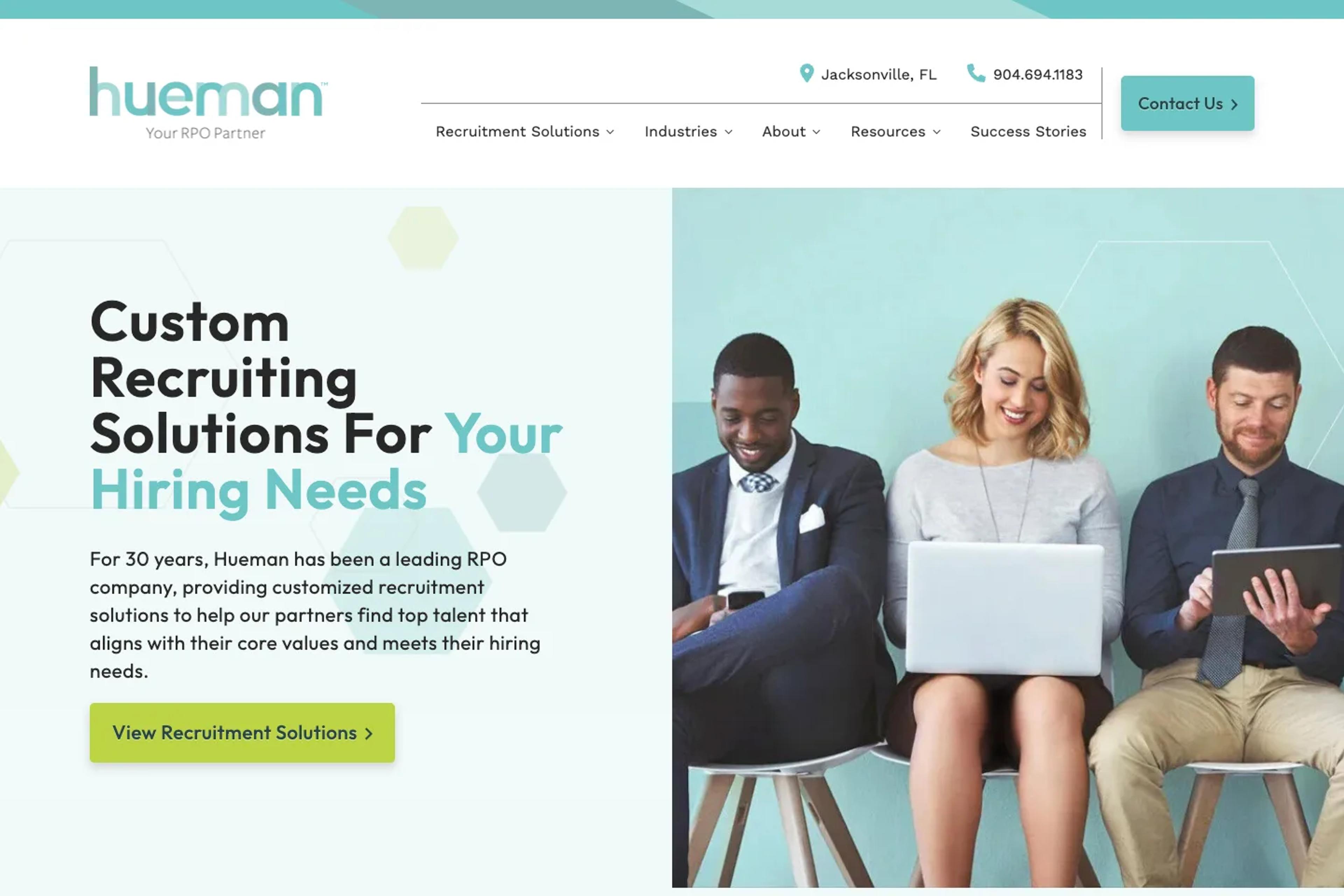 Hueman website homepage