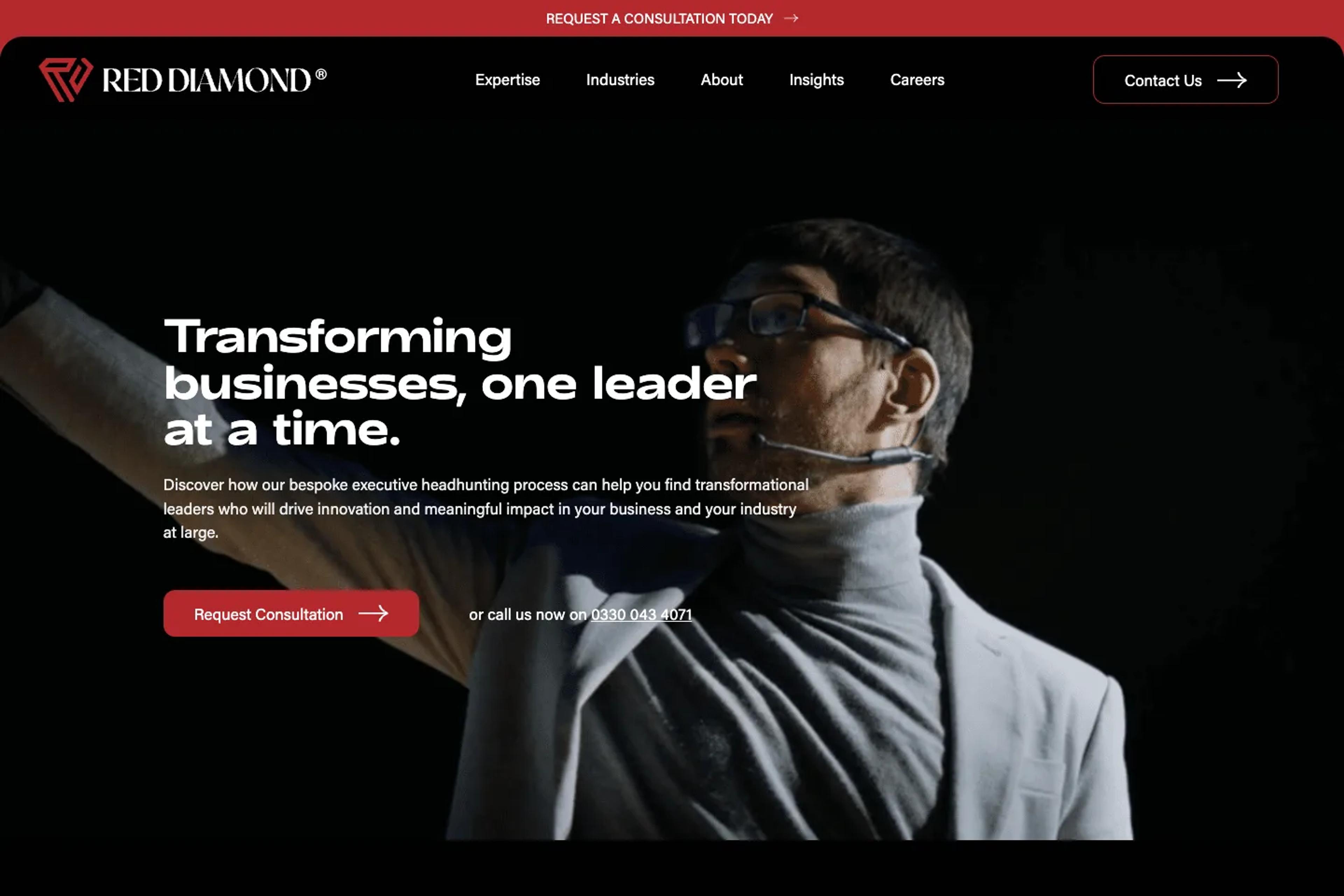 Red Diamond website homepage