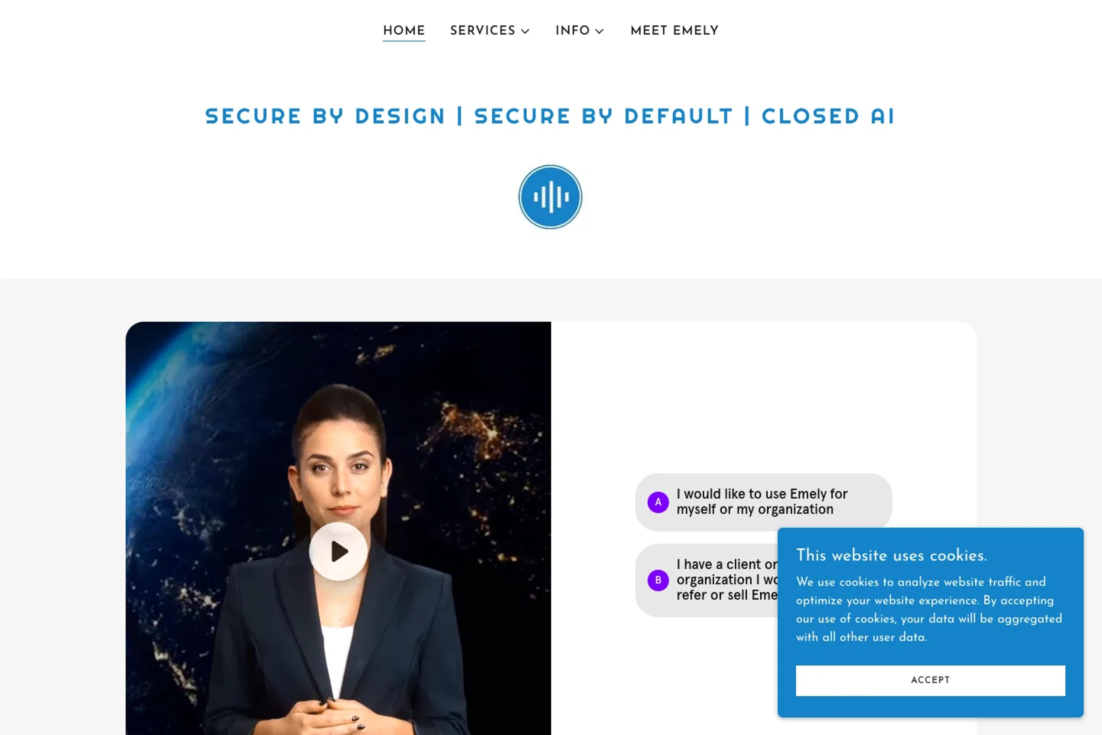 Emely AI website homepage