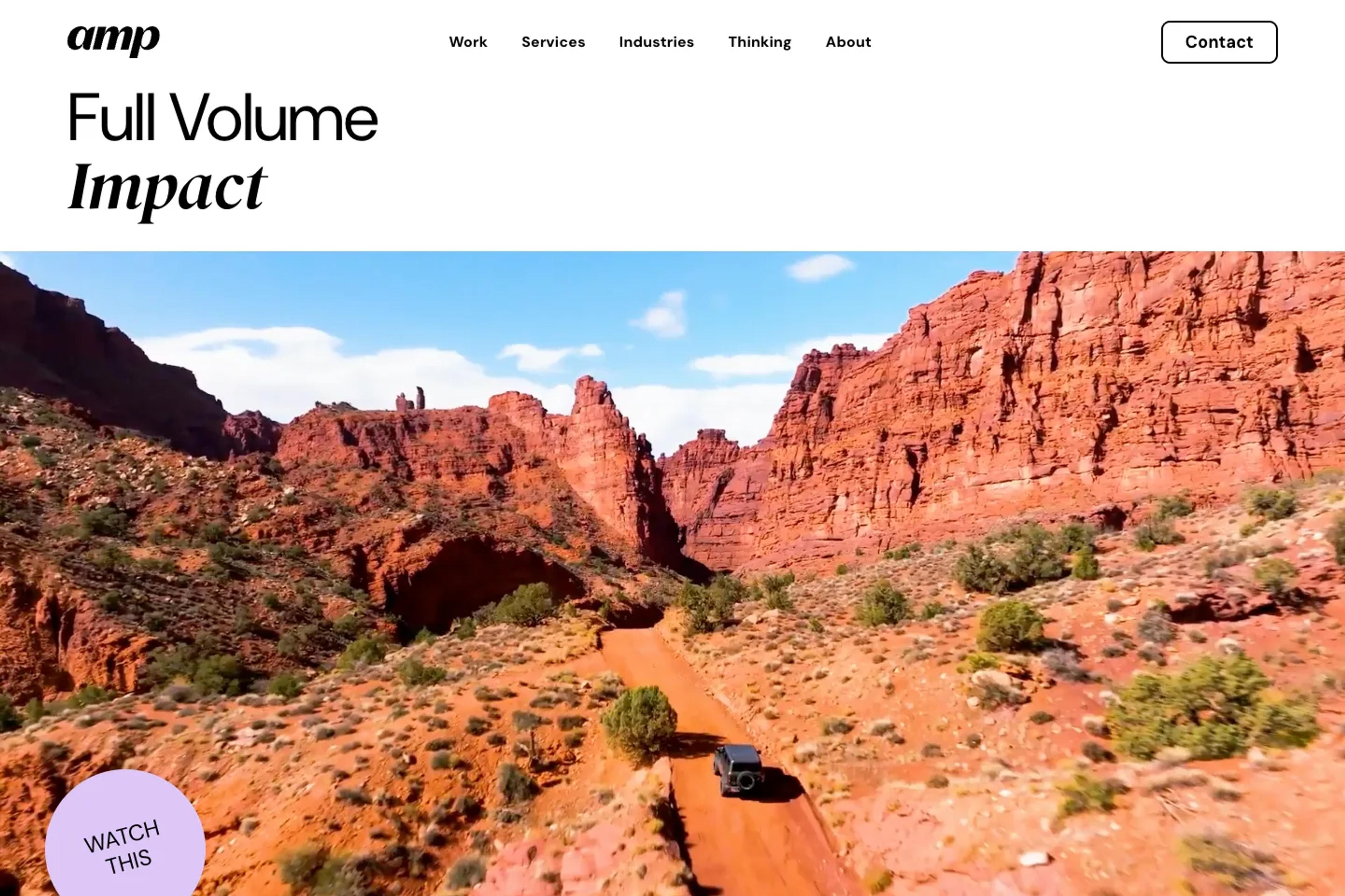 Amp Agency website homepage