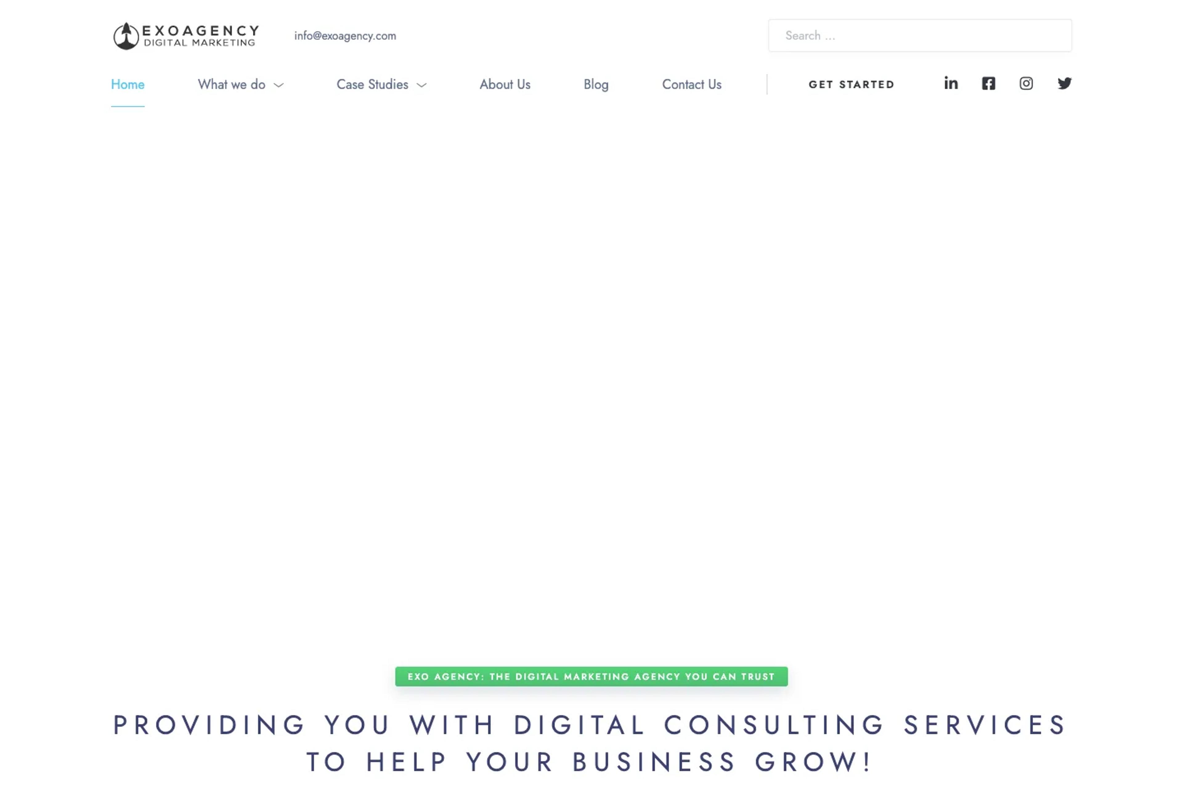 Exo Agency website homepage
