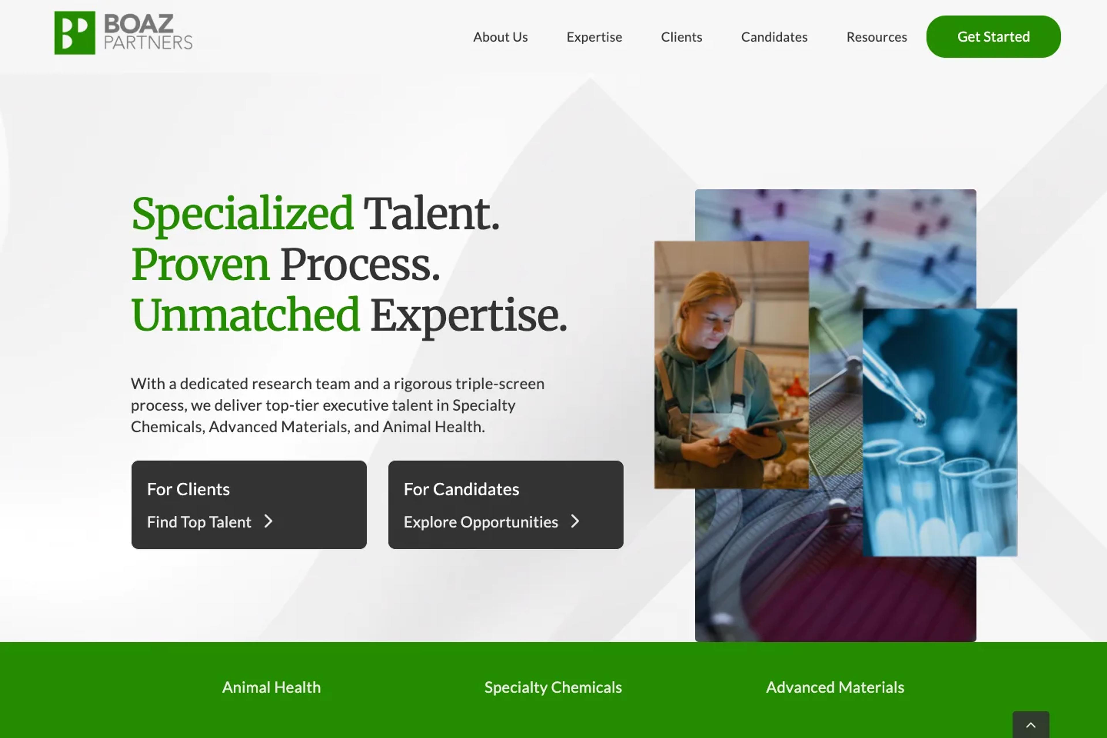 Boaz Partners website homepage