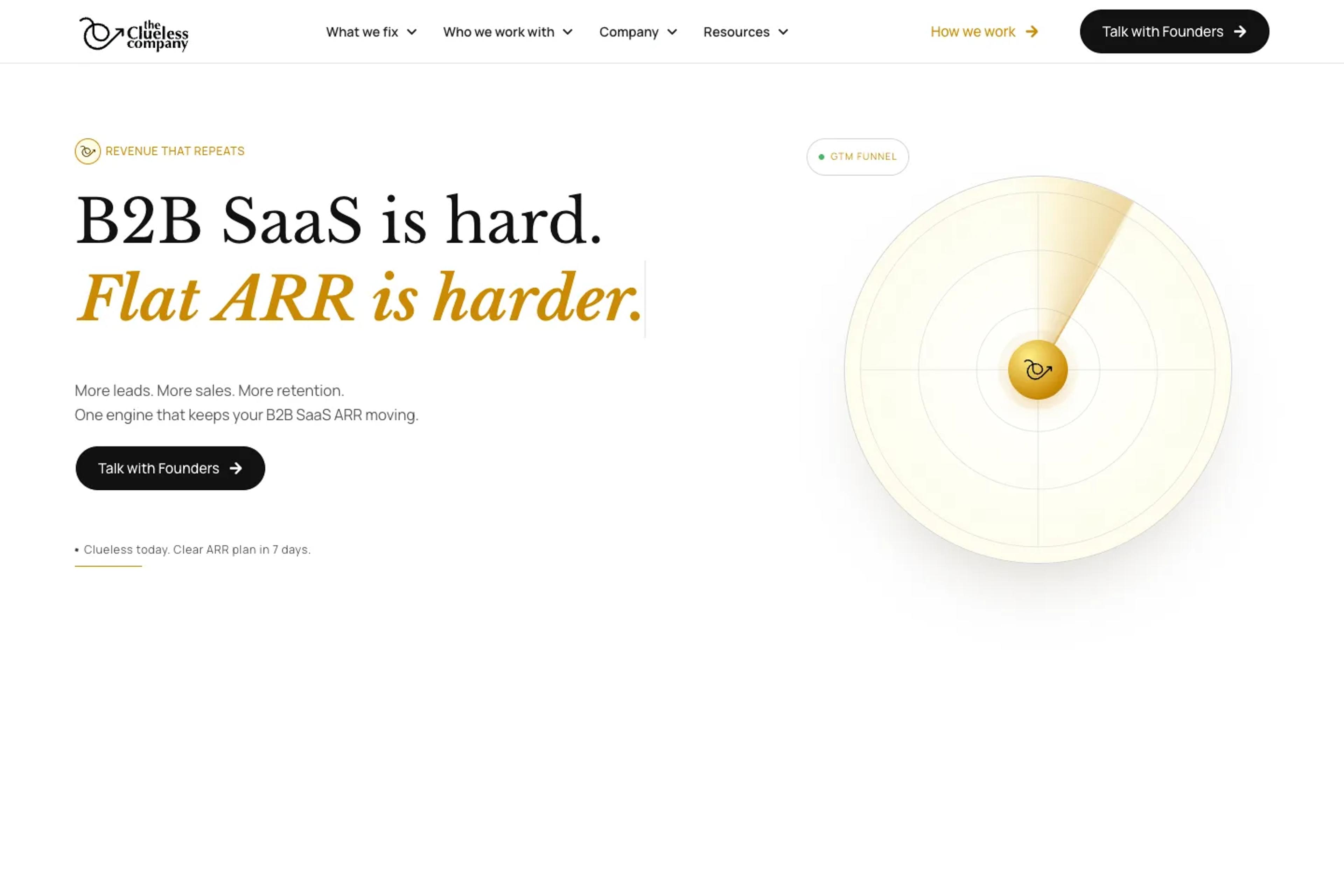The Clueless Company website homepage