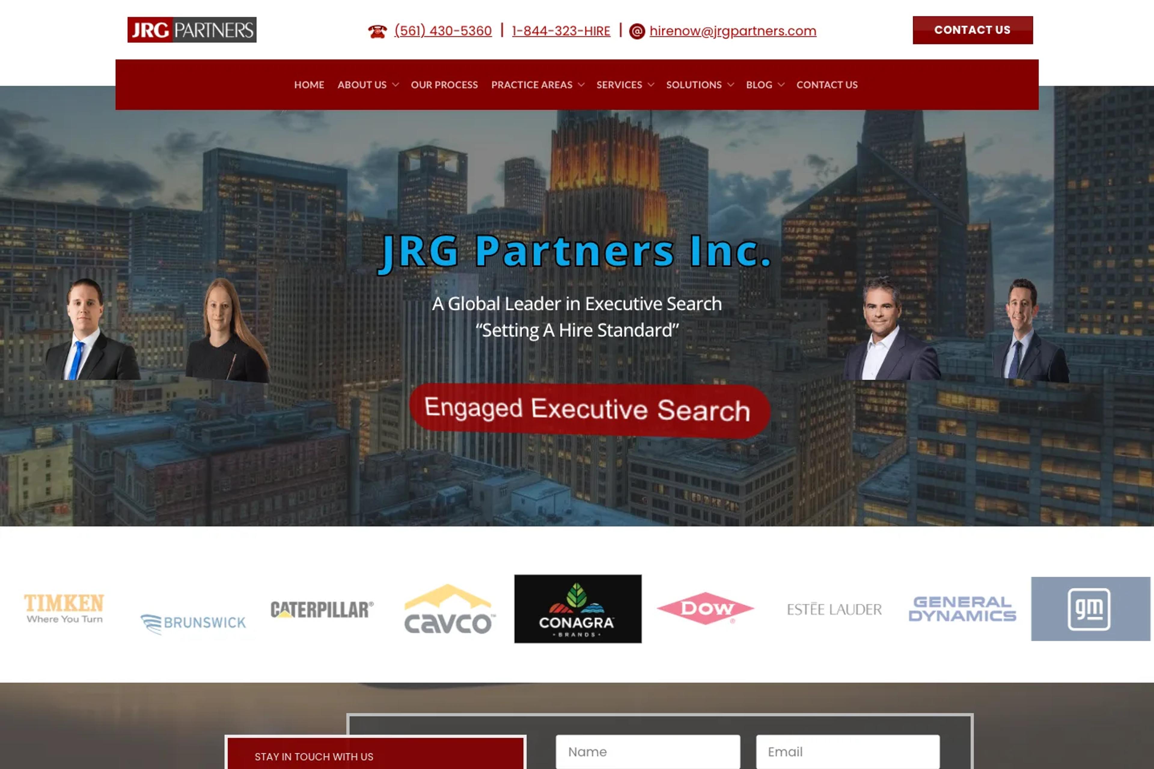 JRG Partners website homepage