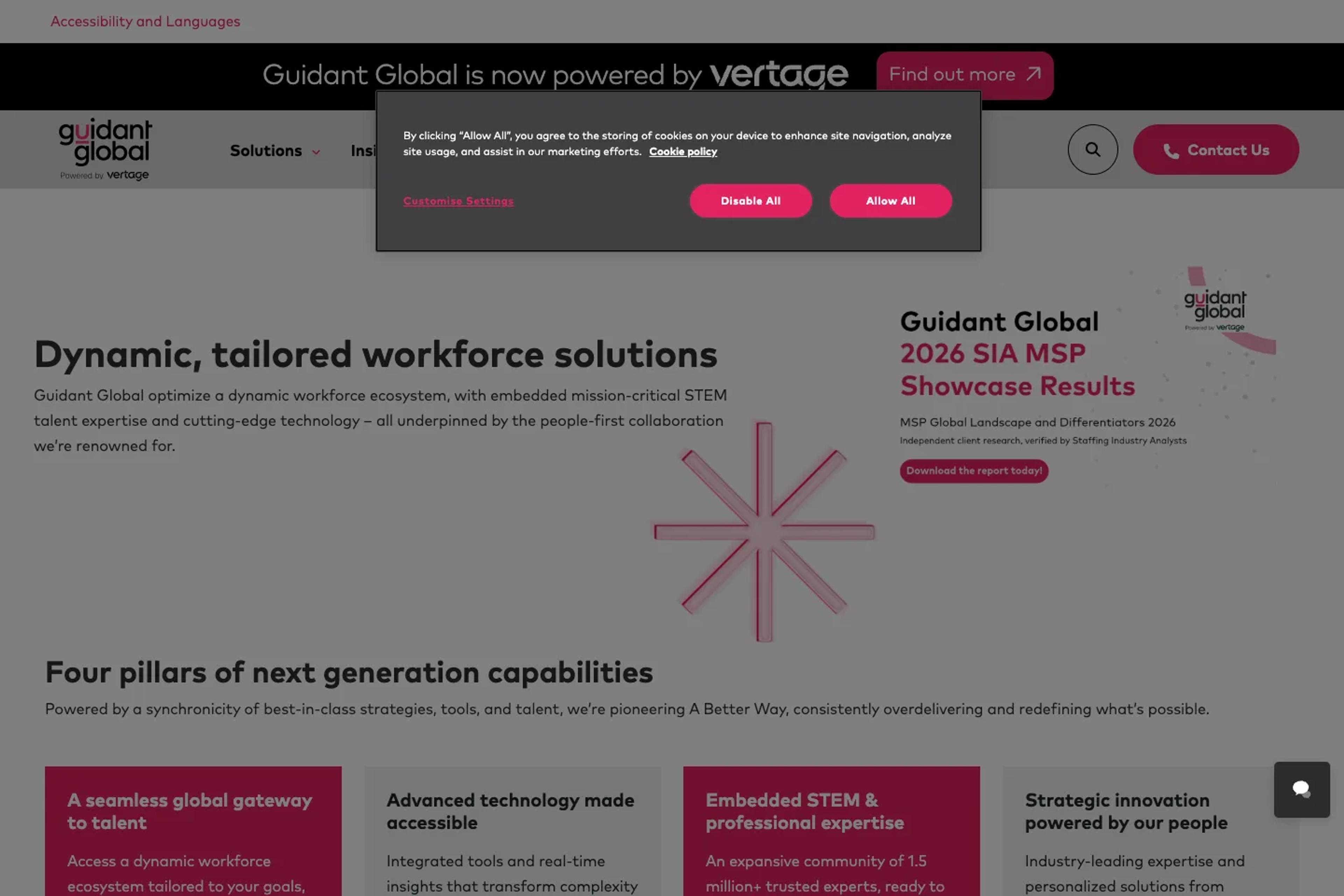 Guidant Global website homepage