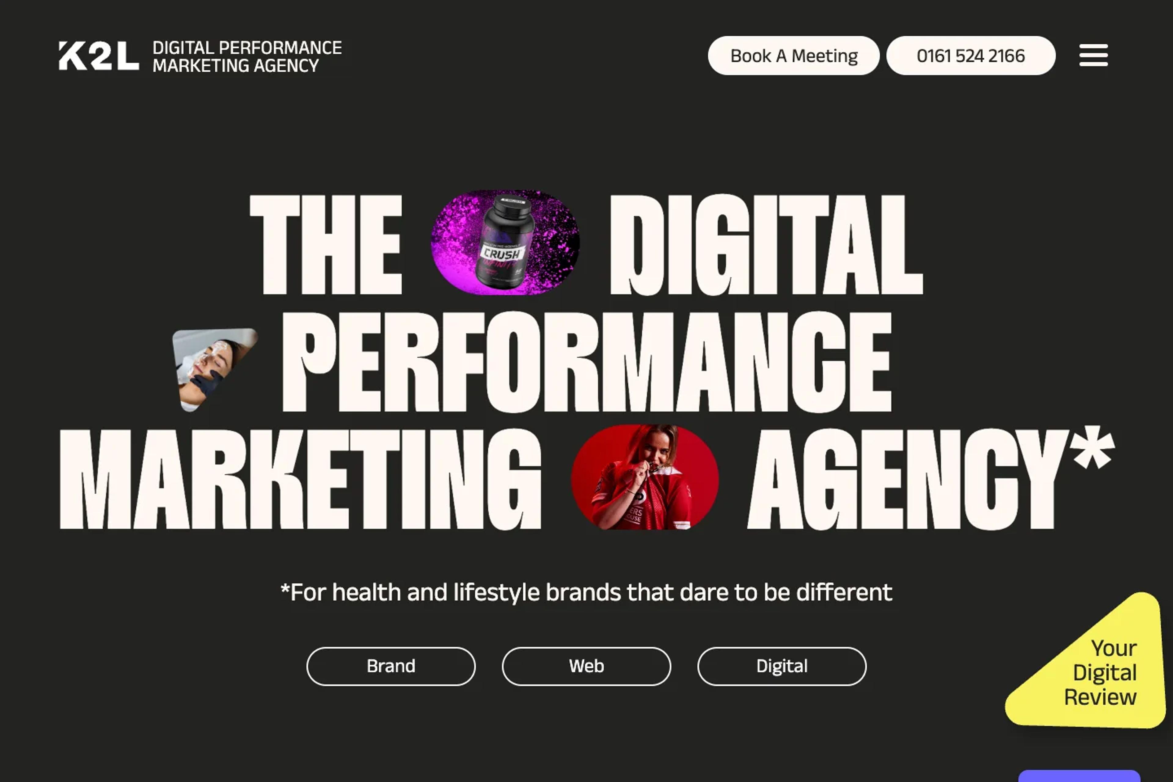 K2L Marketing website homepage