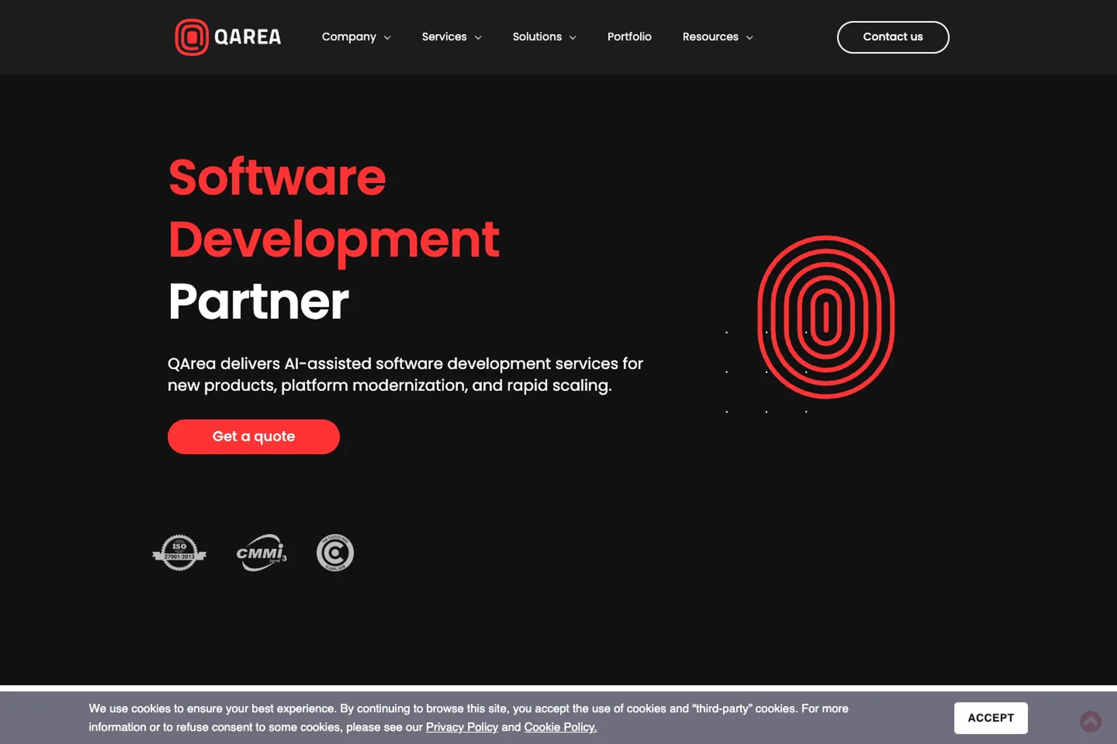 Qarea website homepage