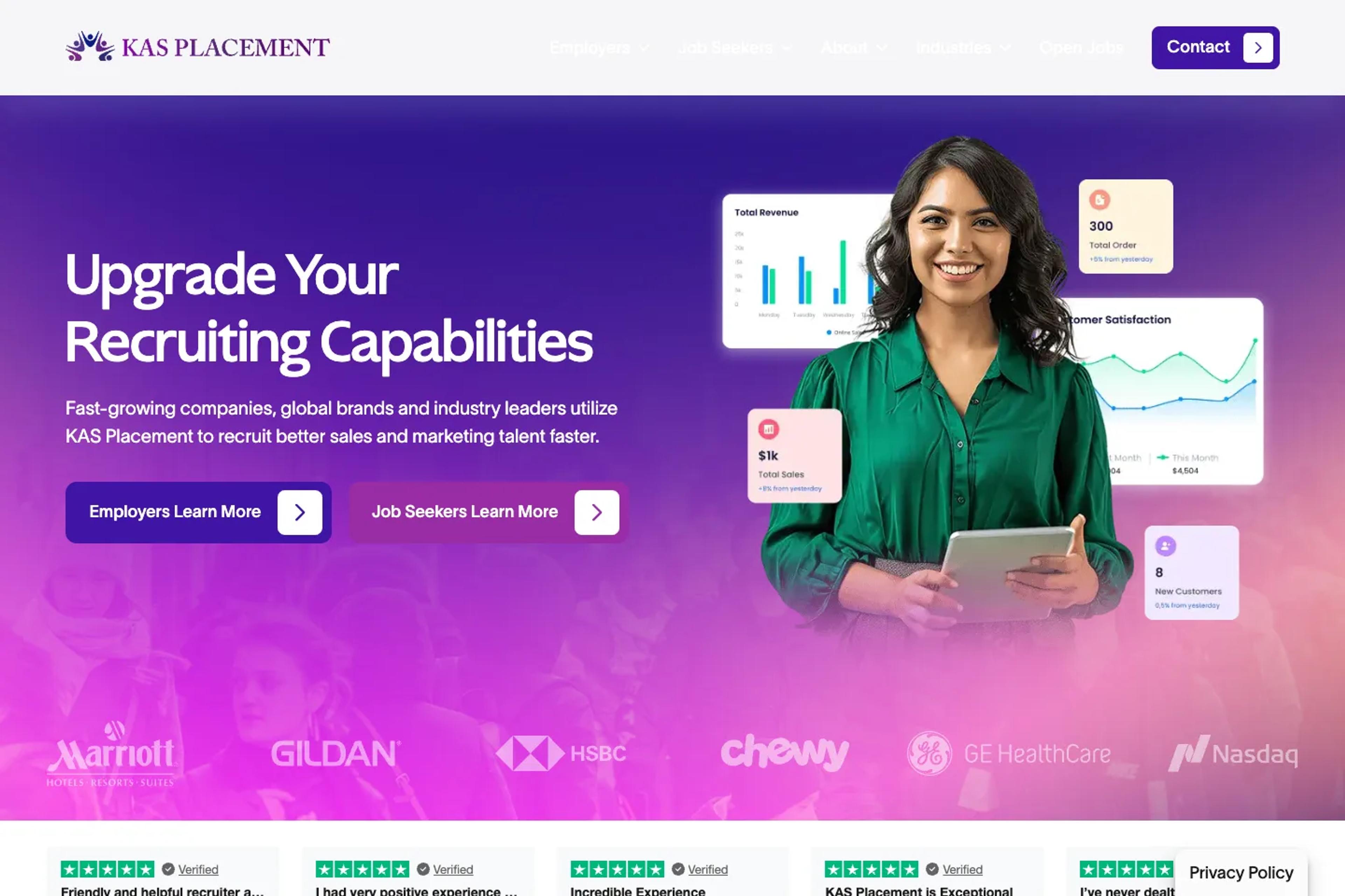 KAS Placement website homepage